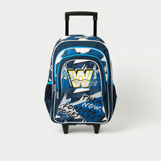 WWE Print Trolley Backpack with Wheels and Retractable Handle - 18 inches