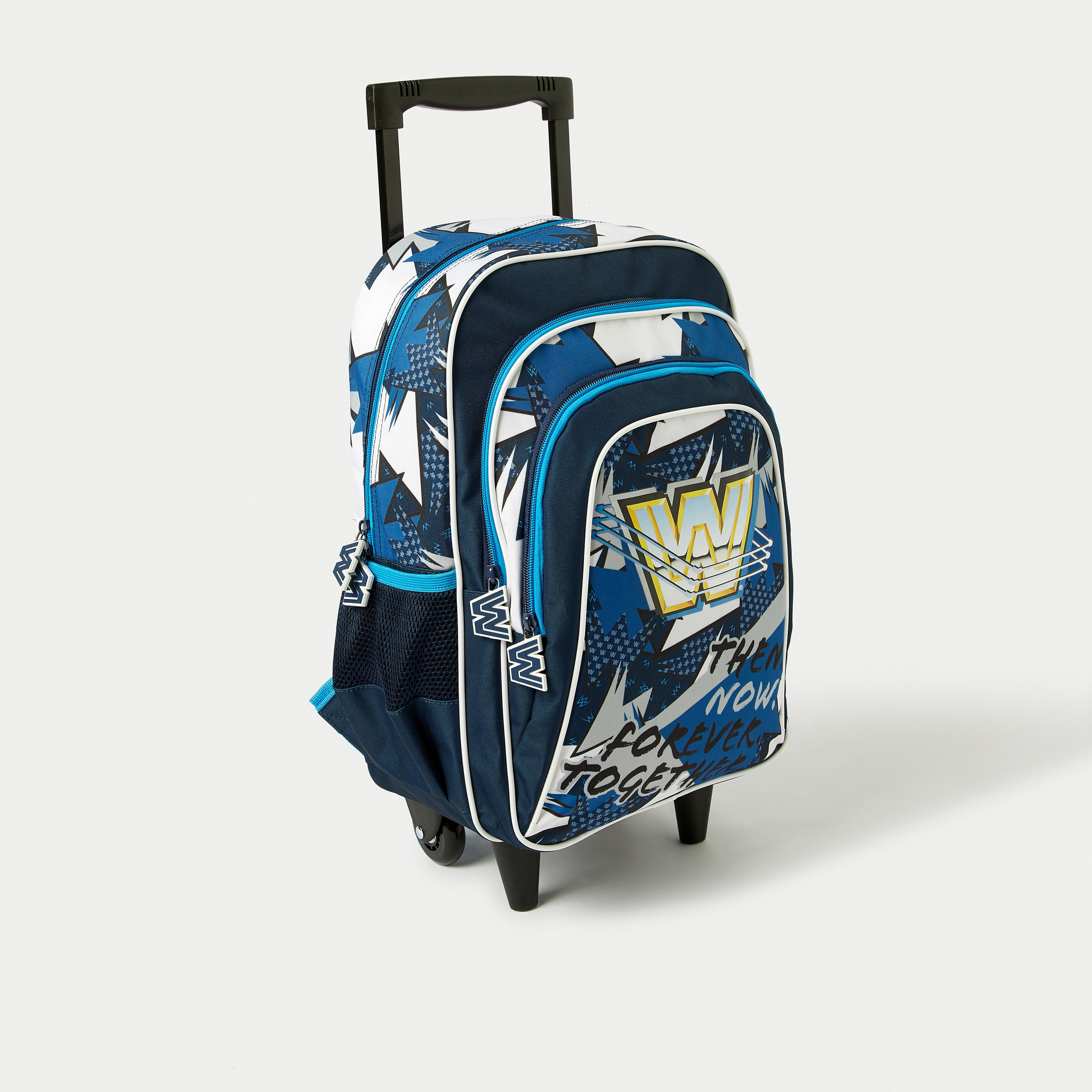 WWE Print Trolley Backpack with Wheels and Retractable Handle - 16 inches-school-bagsandbackpacks-trolleybags-image-2