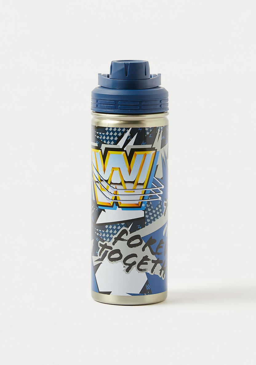 WWE Printed Water Bottle with Lid - 620 ml-Water Bottles-image-0