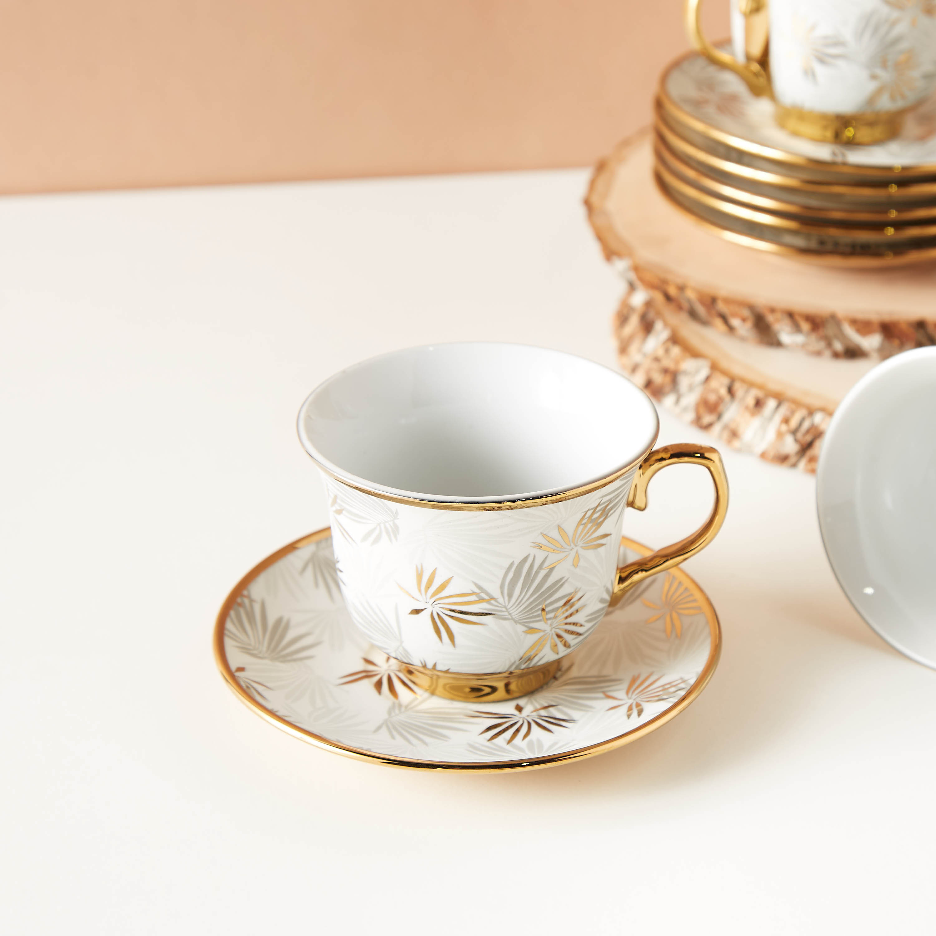 Floral Print 13-Piece Cup and Saucer Set-household-dining-teaandcoffee-teaandcoffeesets-image-4