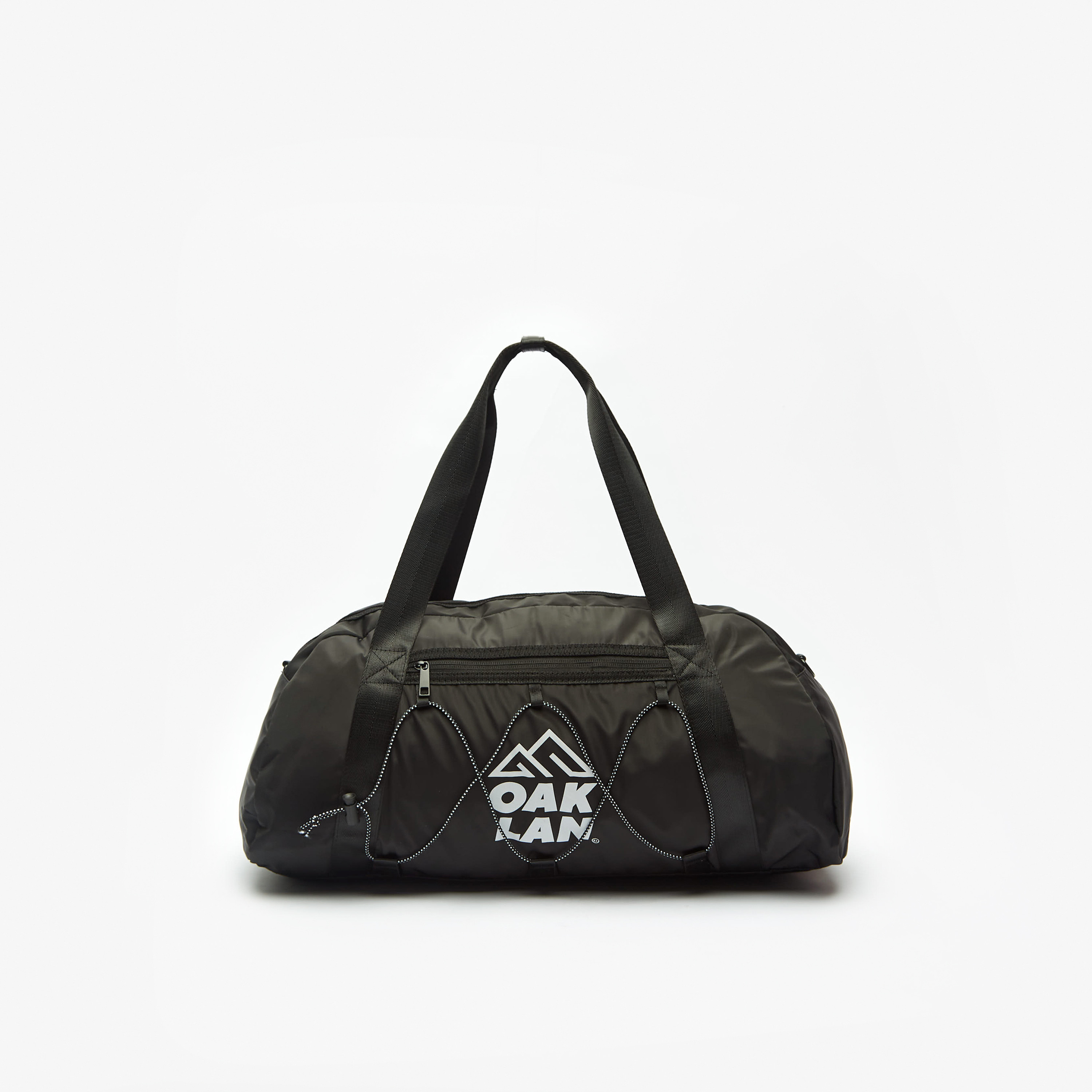 OAKLAN Logo Print Duffel Bag with Detachable Strap and Zip Closure-travel-luggagesandbags-dufflebags-image-9