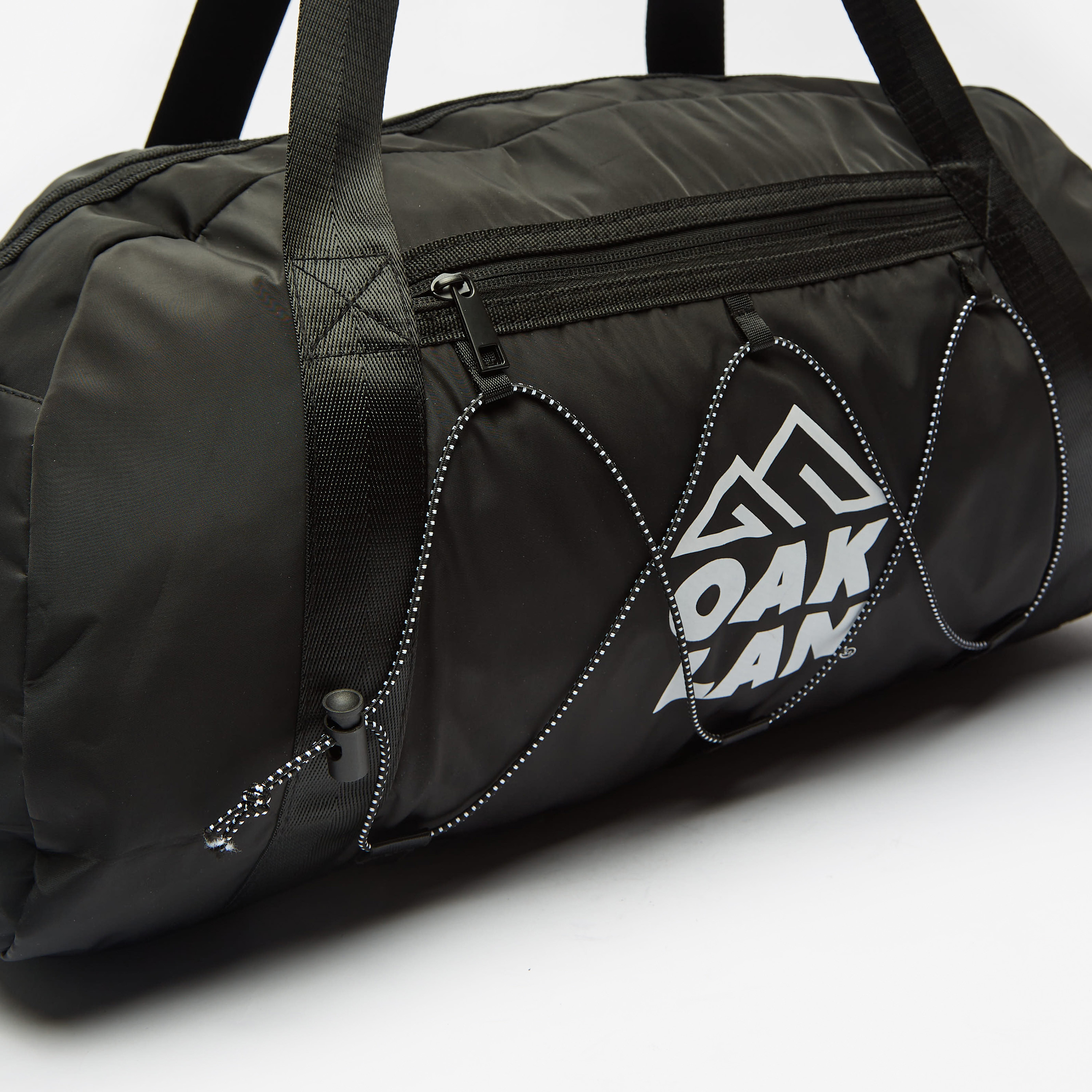 OAKLAN Logo Print Duffel Bag with Detachable Strap and Zip Closure-travel-luggagesandbags-dufflebags-image-11