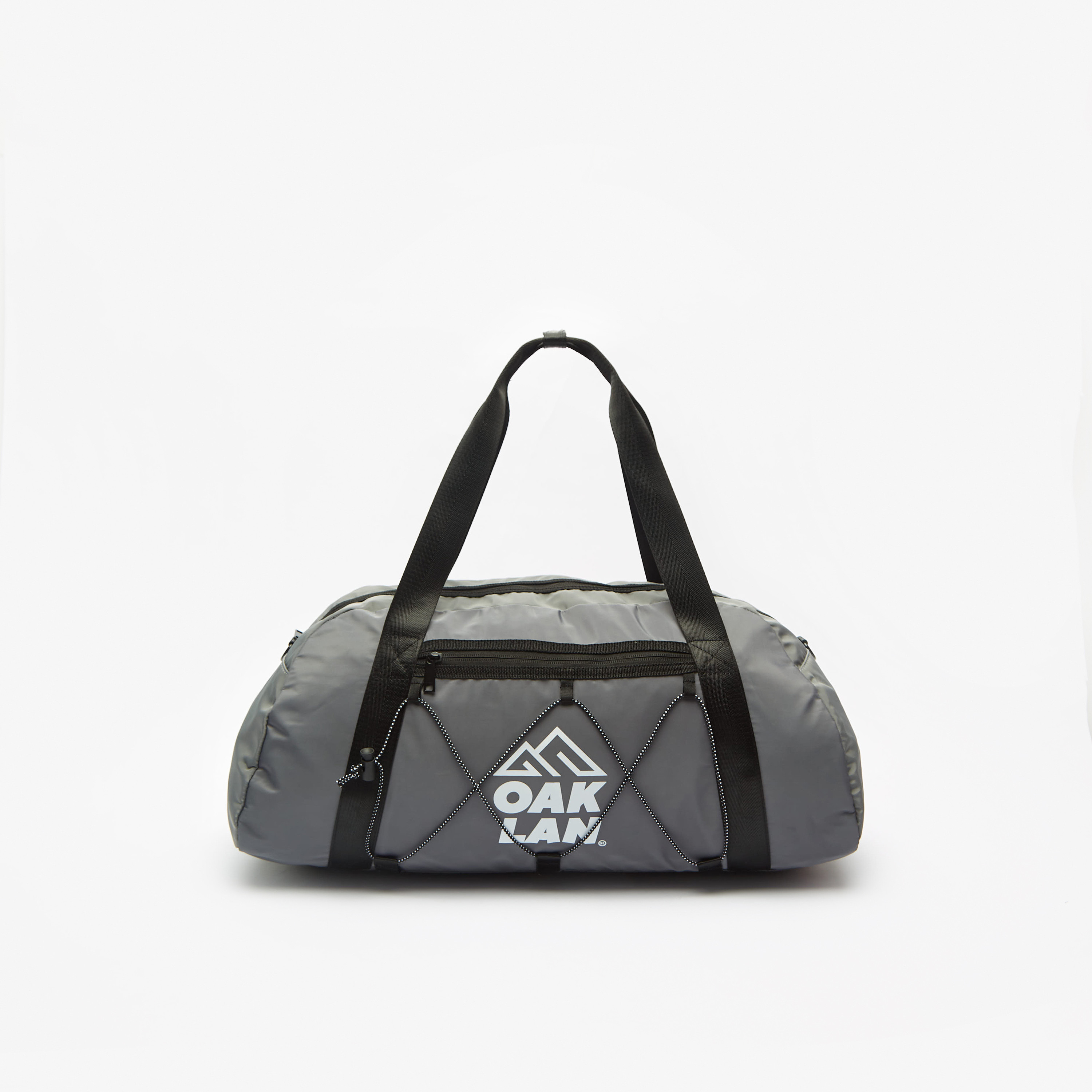 OAKLAN Logo Print Duffel Bag with Detachable Strap and Zip Closure-travel-luggagesandbags-dufflebags-image-1