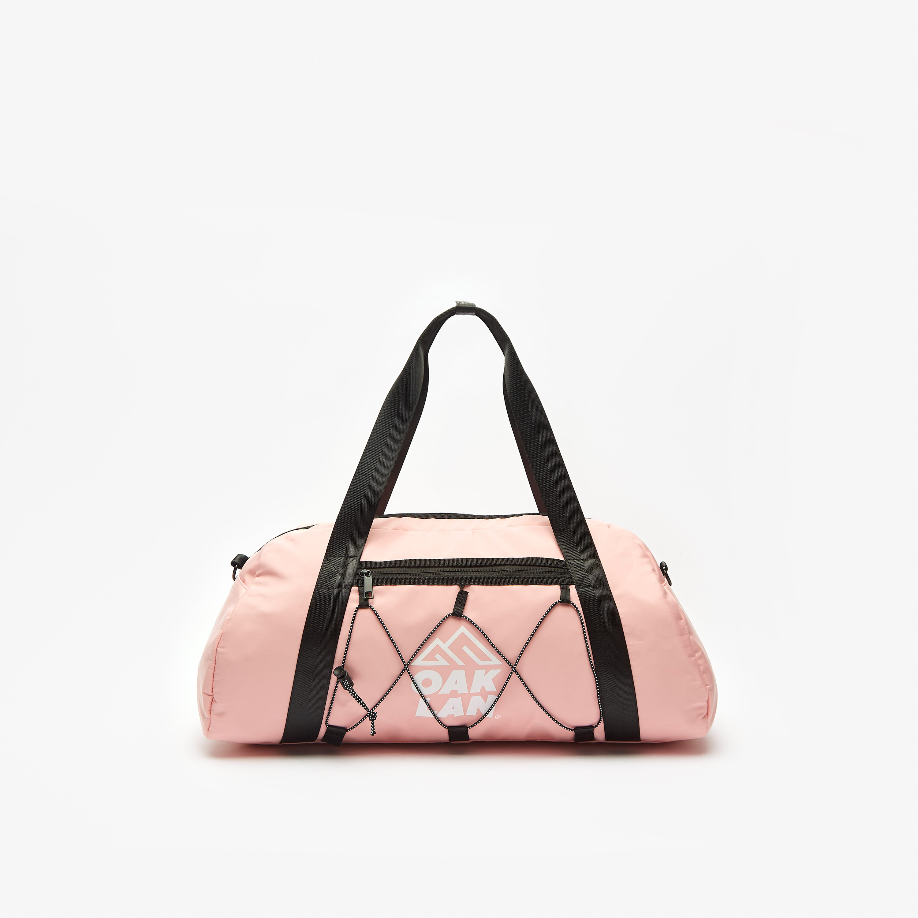 OAKLAN Logo Print Duffel Bag with Detachable Strap and Zip Closure-travel-luggagesandbags-dufflebags-image-5
