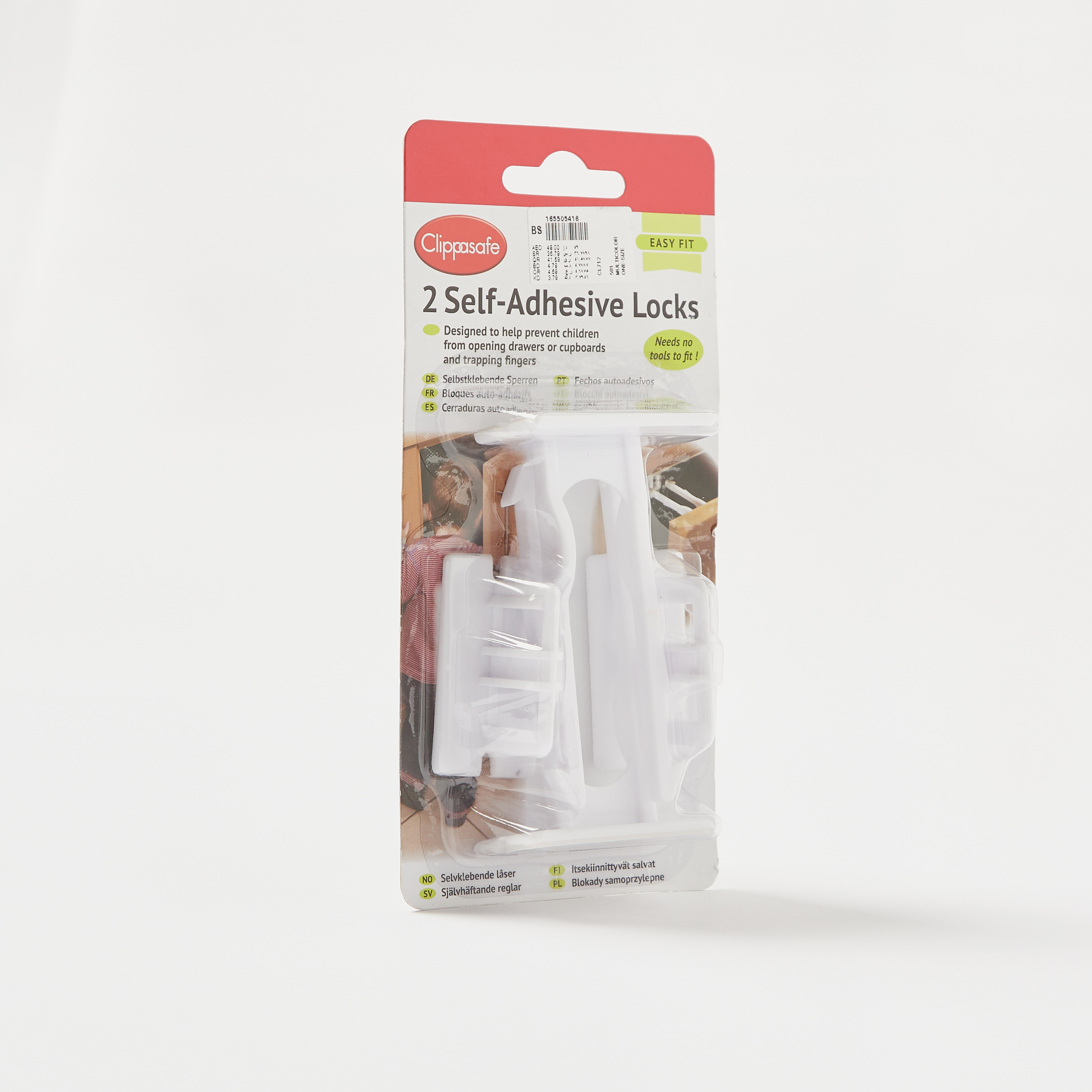Clippasafe Self-Adhesive Cupboard and Drawer Lock - Set of 2-baby-healthandsafety-babyproofing-image-2