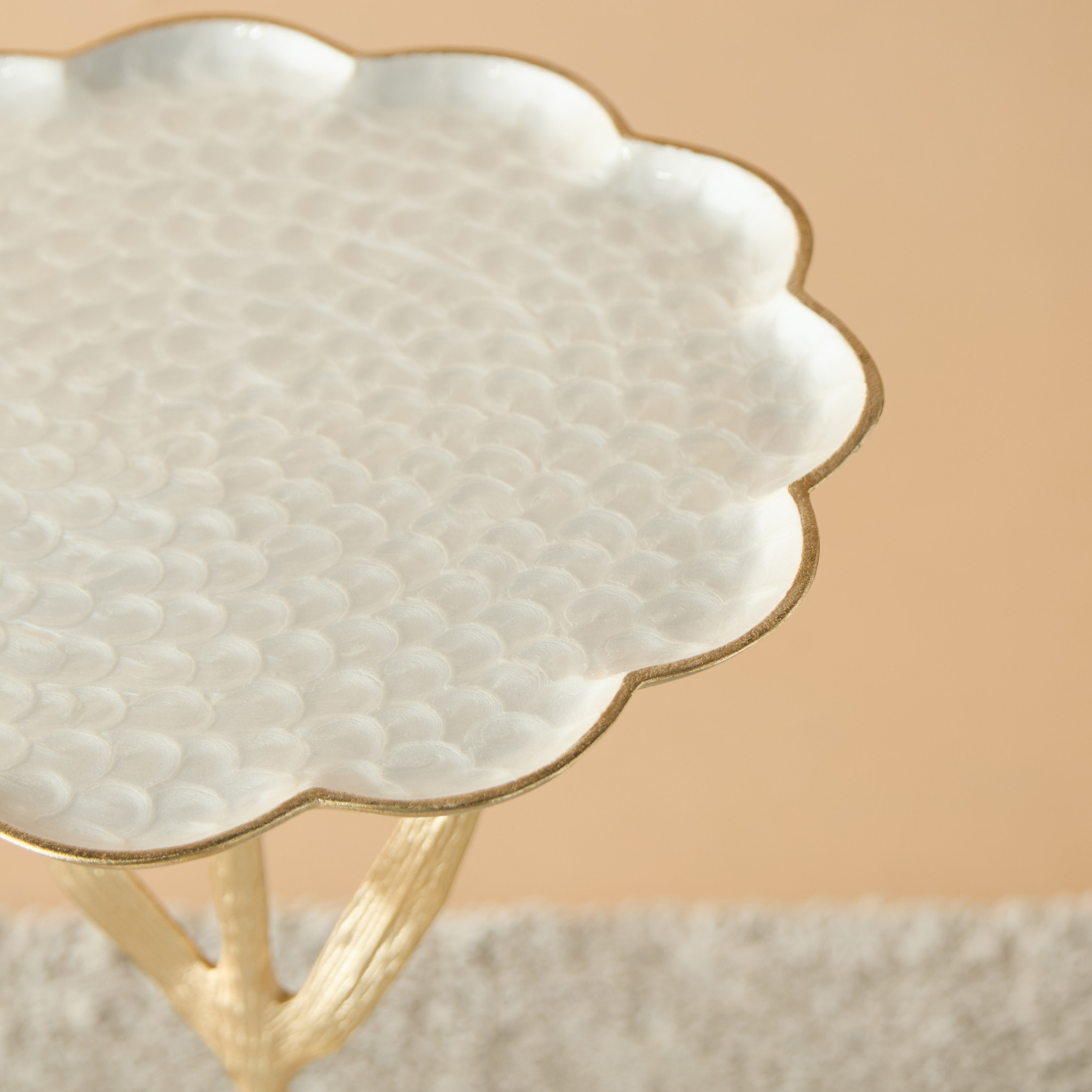 Glass Top Accent Table with Floral Base - 35x35x55 cms-furniture-livingroom-sideandendtables-image-4