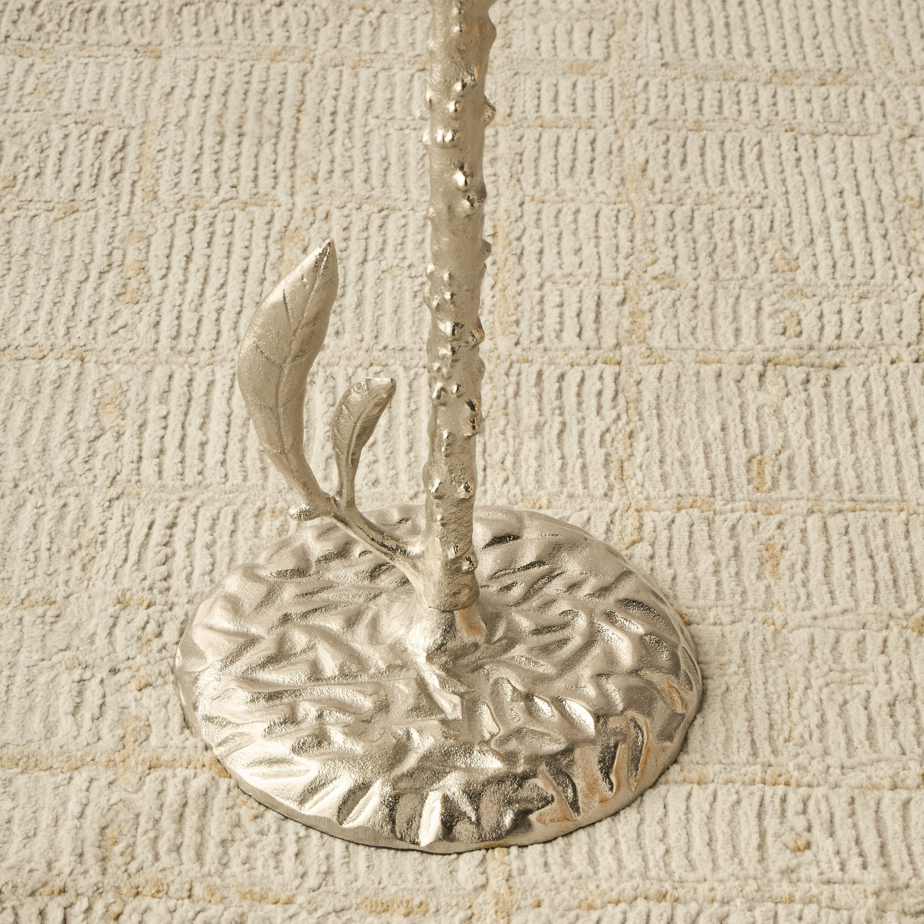 Metal Top Accent Table with Leaf Base - 34x34x55 cms-furniture-livingroom-sideandendtables-image-4