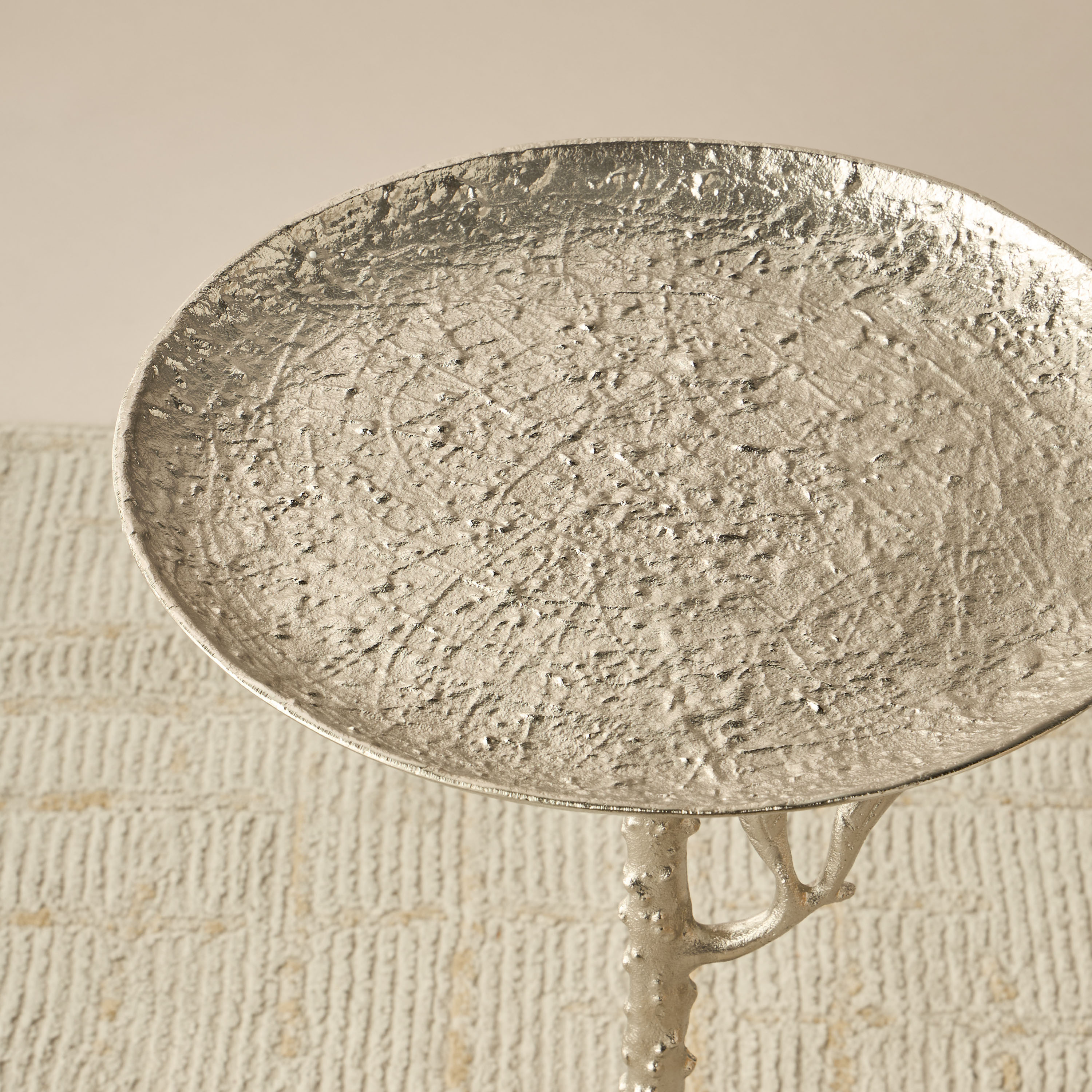 Metal Top Accent Table with Leaf Base - 34x34x55 cms-furniture-livingroom-sideandendtables-image-5