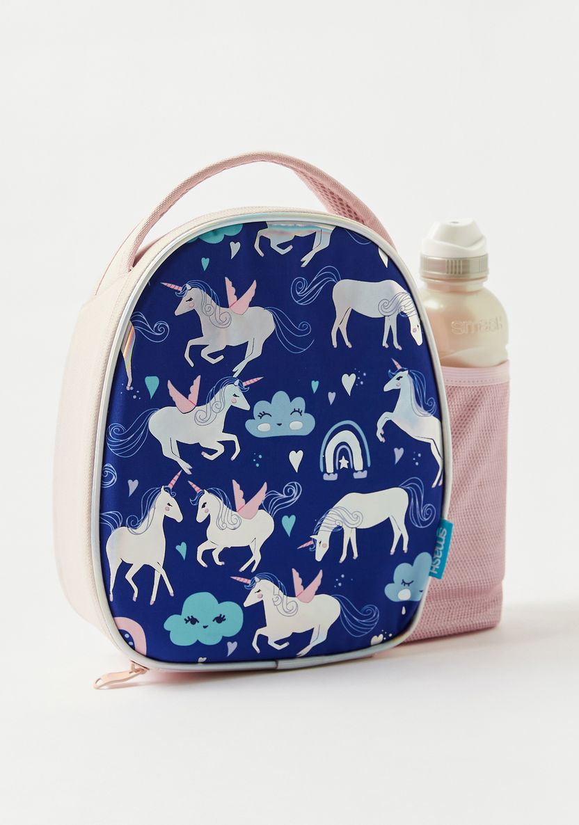 Smash Unicorn Print Lunch Bag and Water Bottle Set-Lunch Bags-image-0