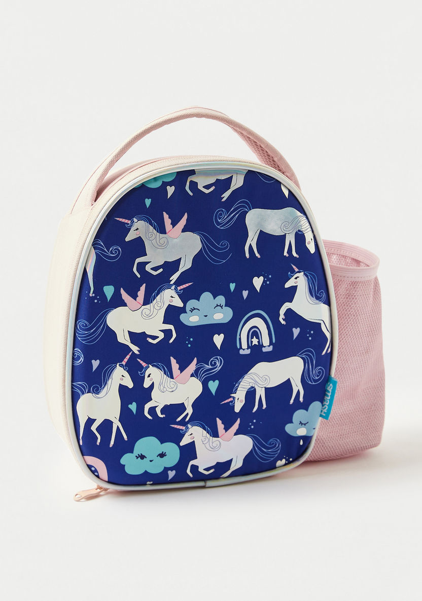 Smash Unicorn Print Lunch Bag and Water Bottle Set-Lunch Bags-image-1