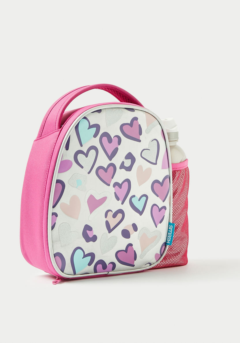 Smash Heart Print Lunch Bag and Water Bottle Set-Lunch Bags-image-0