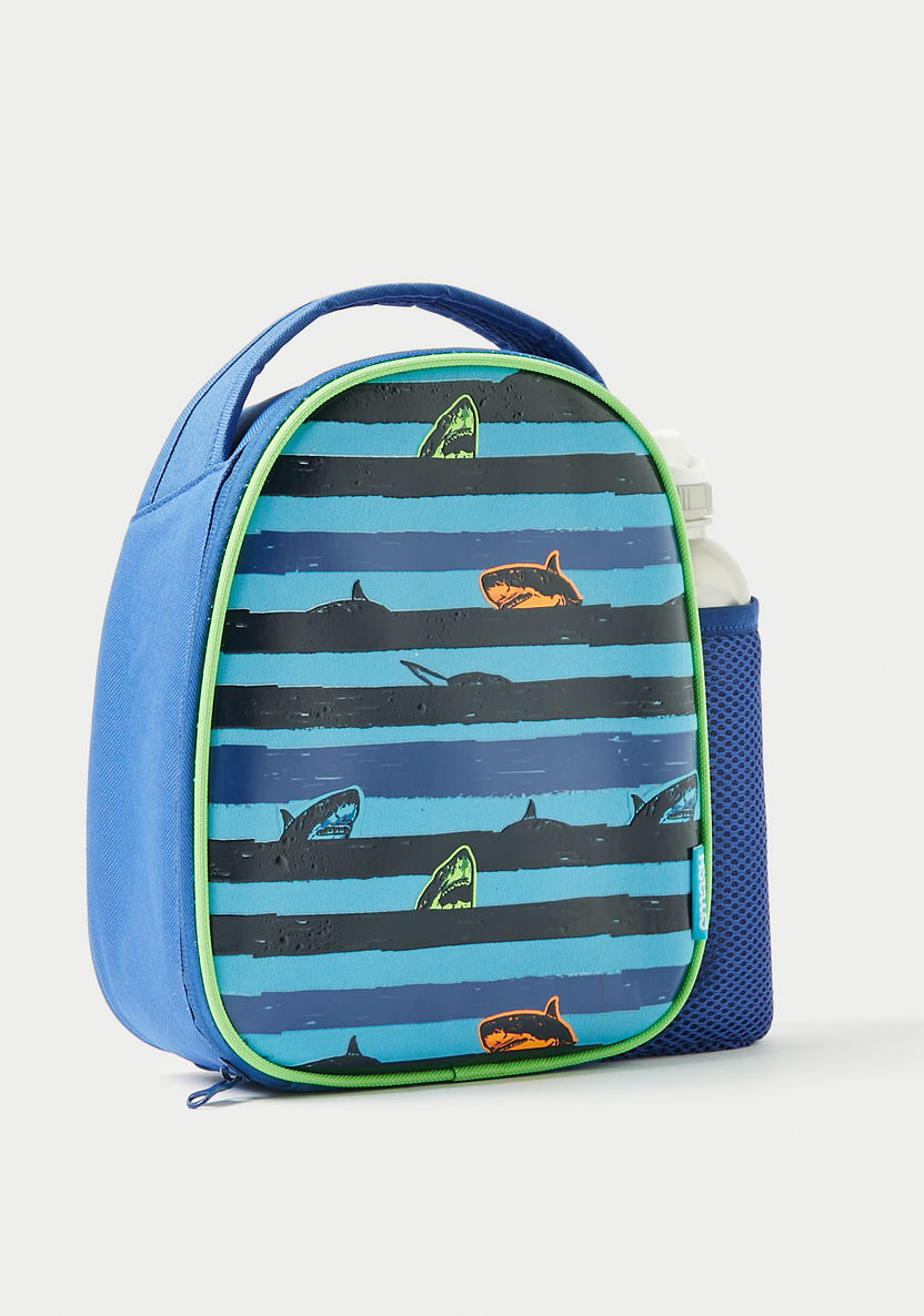 Smash Shark Print Lunch Bag and Water Bottle Set-Lunch Bags-image-0