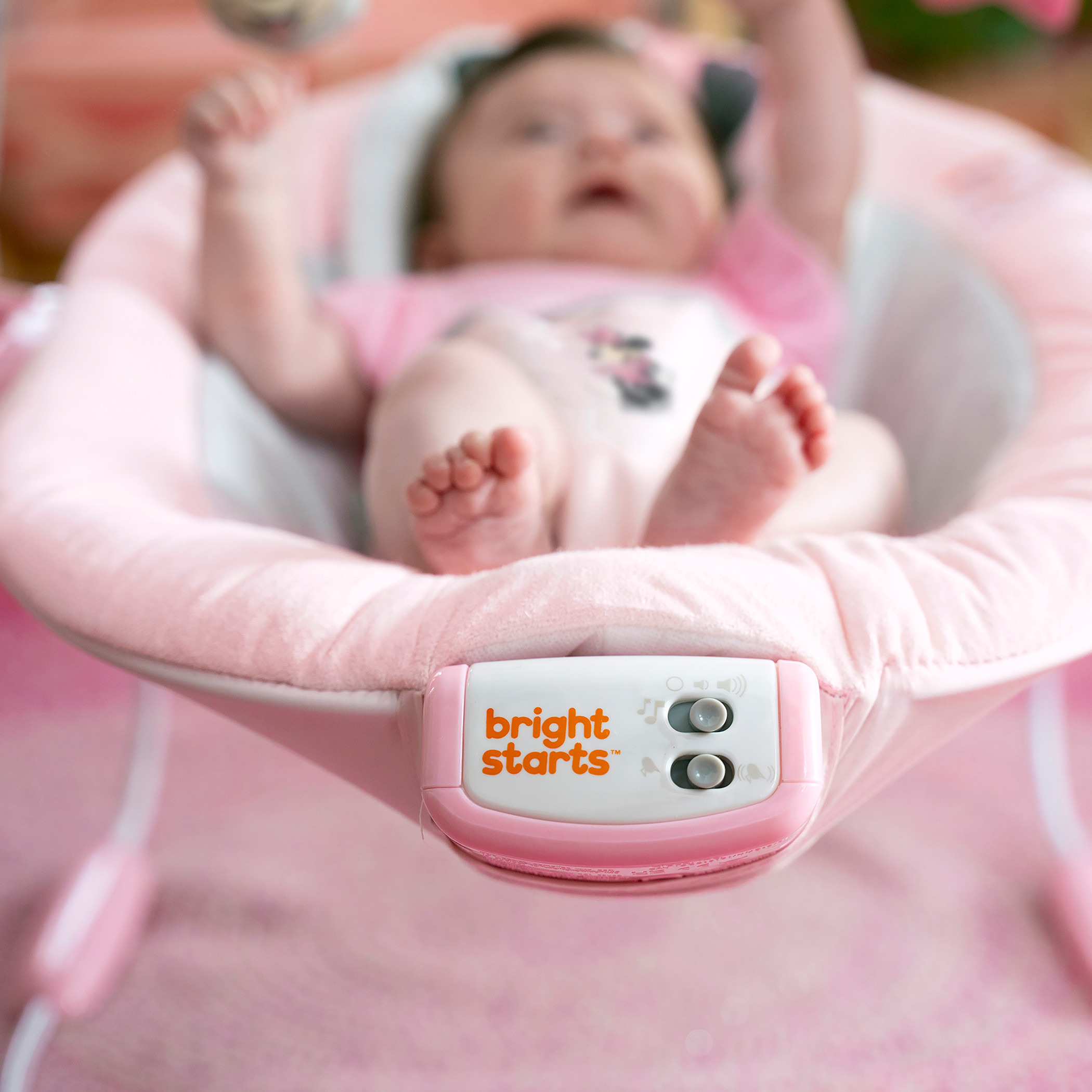 Bright Starts Minnie Mouse Print Rosy Skies Comfy Bouncer-baby-infantactivity-bouncers-image-3