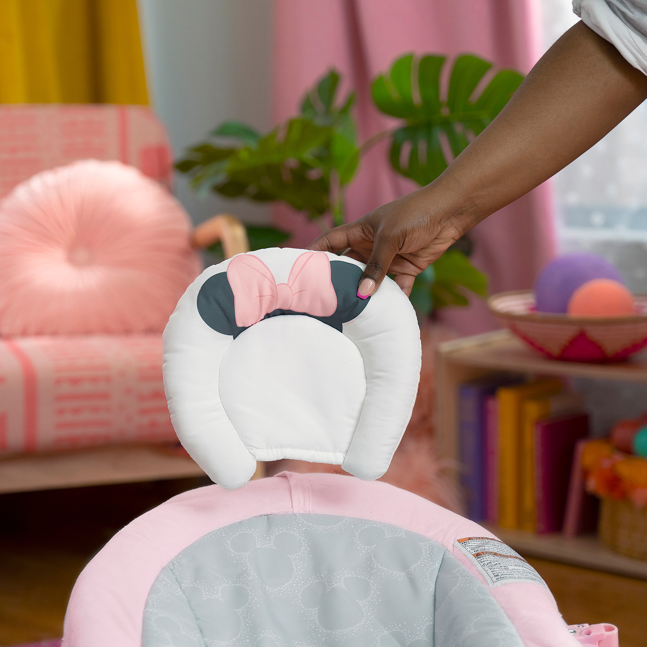 Bright Starts Minnie Mouse Print Rosy Skies Comfy Bouncer-baby-infantactivity-bouncers-image-6