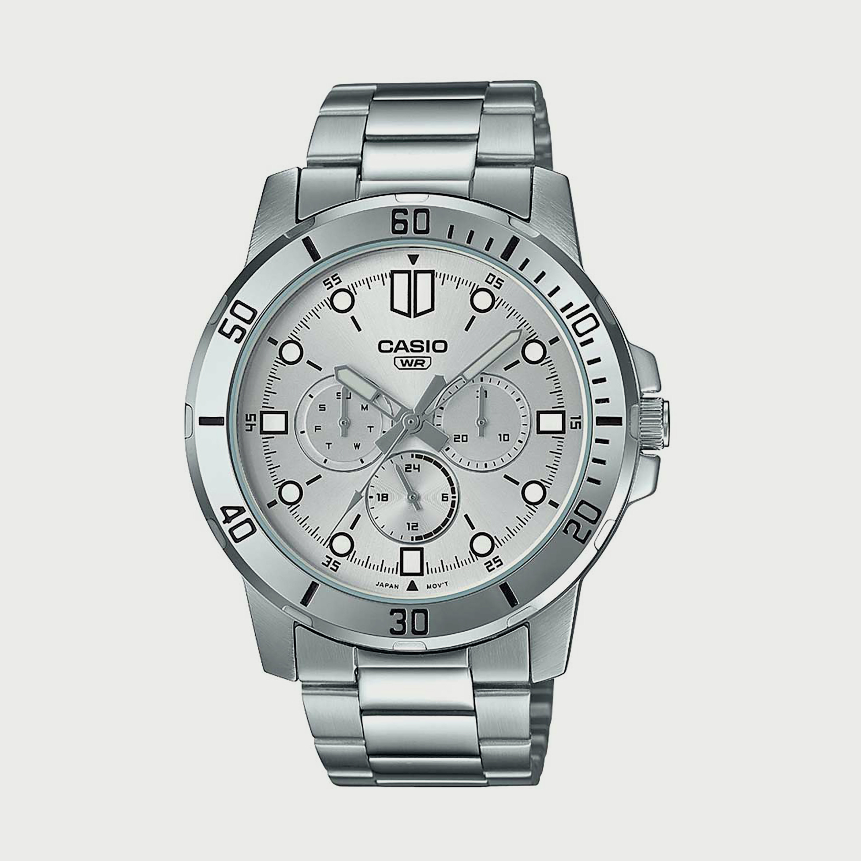 Casio Men's Silver Analog Stainless Steel Strap Watch MTP-VD300D-7EUDF-men-watchesandjewellery-watches-image-1