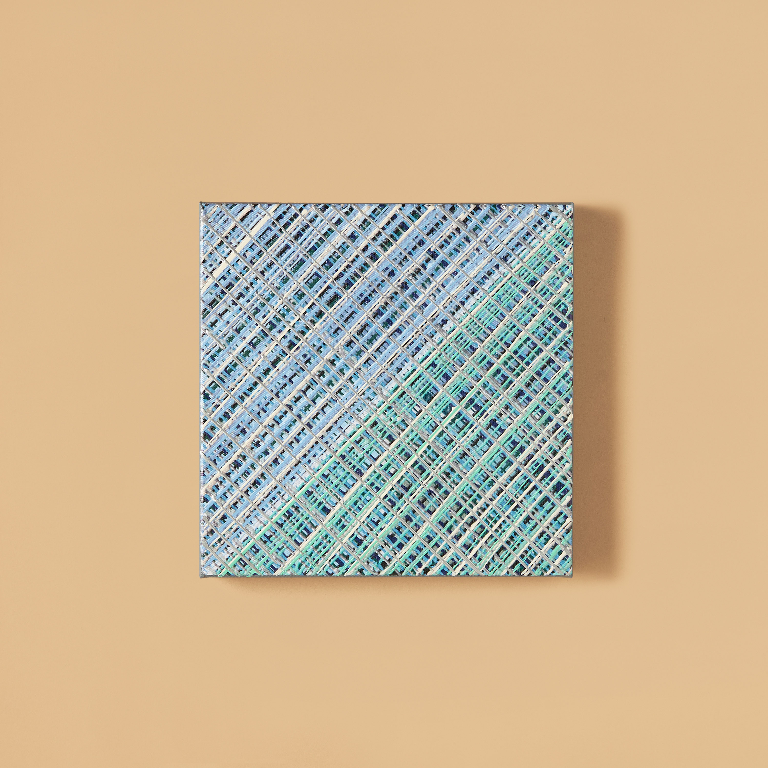 Checked Decorative Canvas Wall Art - 30x30 cms-household-walldecorandmirrors-wallart-image-2