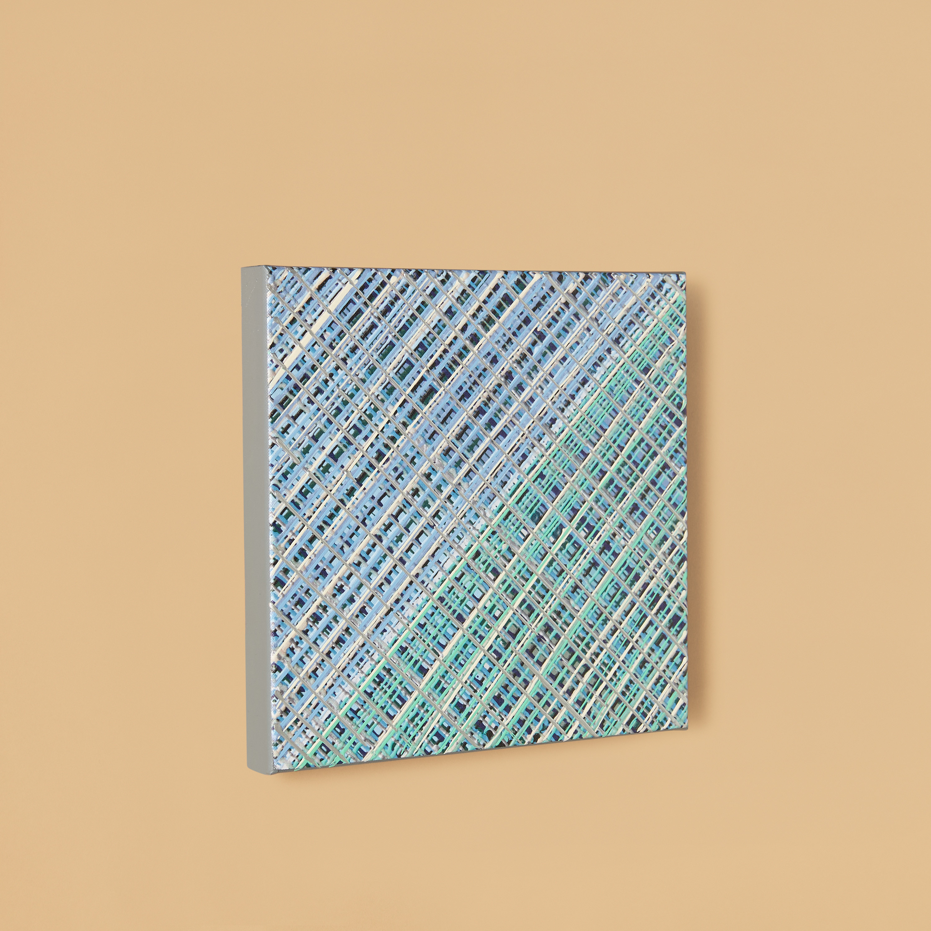 Checked Decorative Canvas Wall Art - 30x30 cms-household-walldecorandmirrors-wallart-image-3