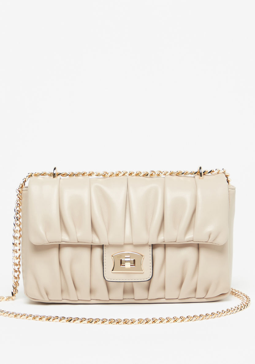 Celeste Pleated Crossbody Bag with Twist and Lock Closure-Women%27s Handbags-image-0