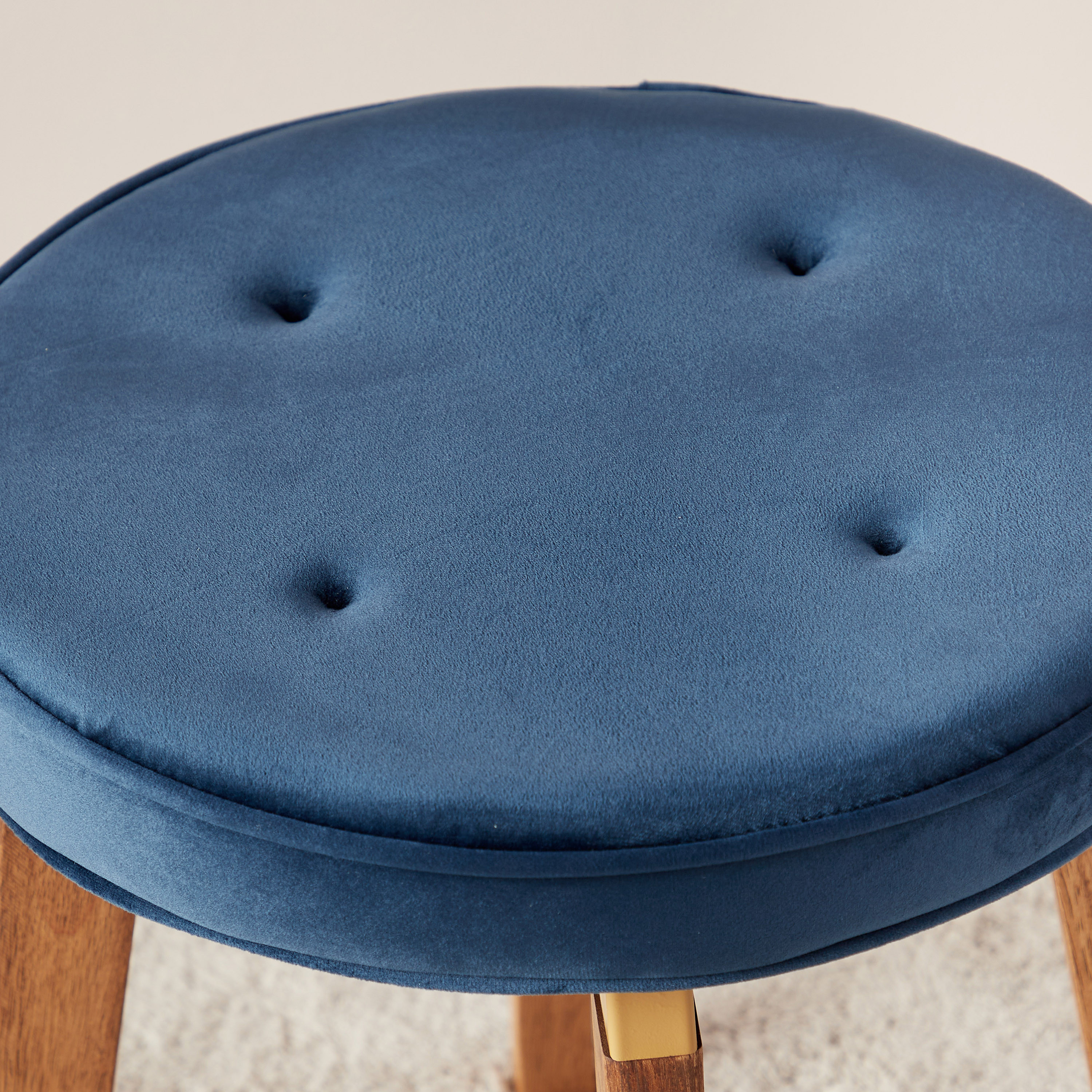 Upholstered Velvet Stool - 40x40x45 cms-furniture-diningroom-chairsandbenches-image-3
