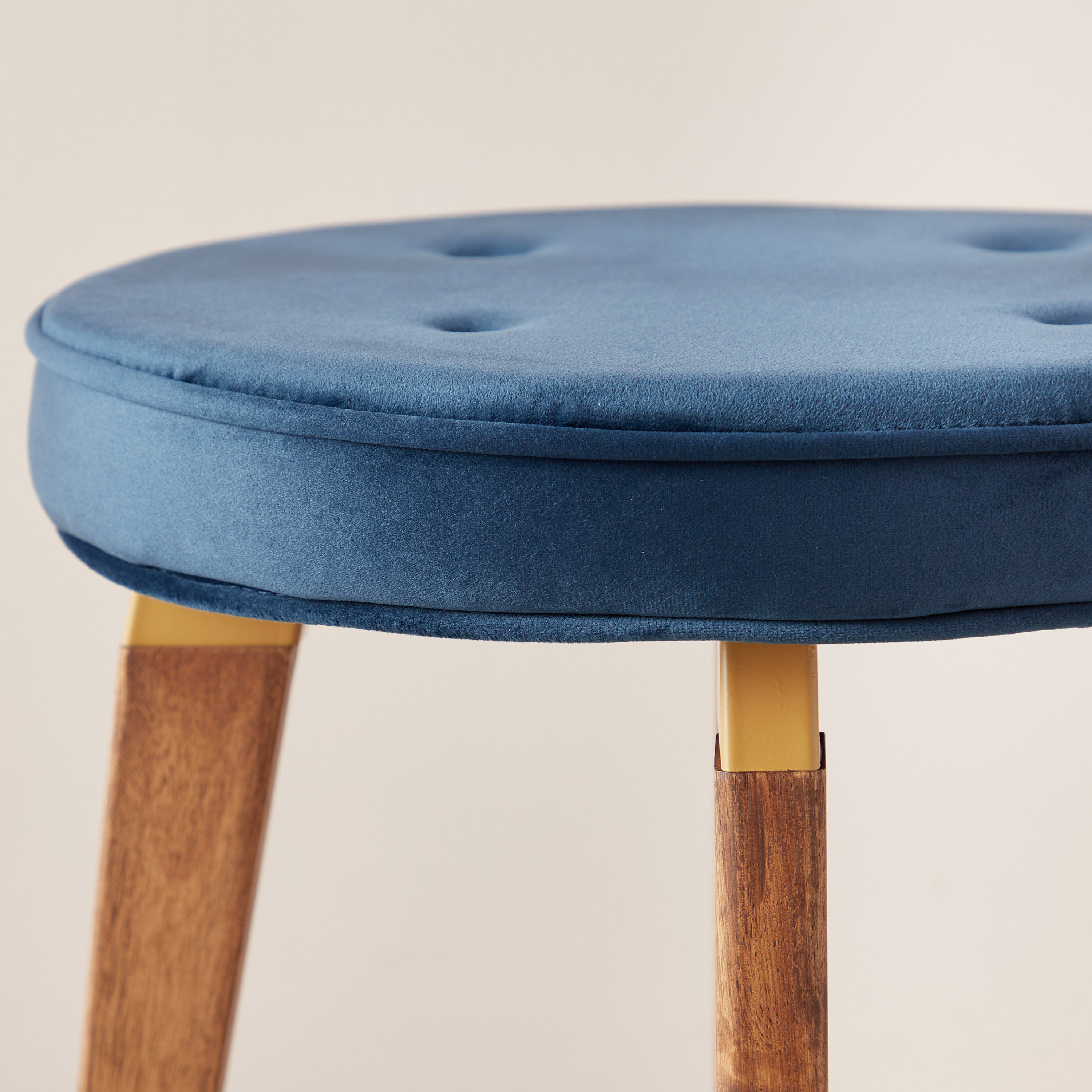 Upholstered Velvet Stool - 40x40x45 cms-furniture-diningroom-chairsandbenches-image-4