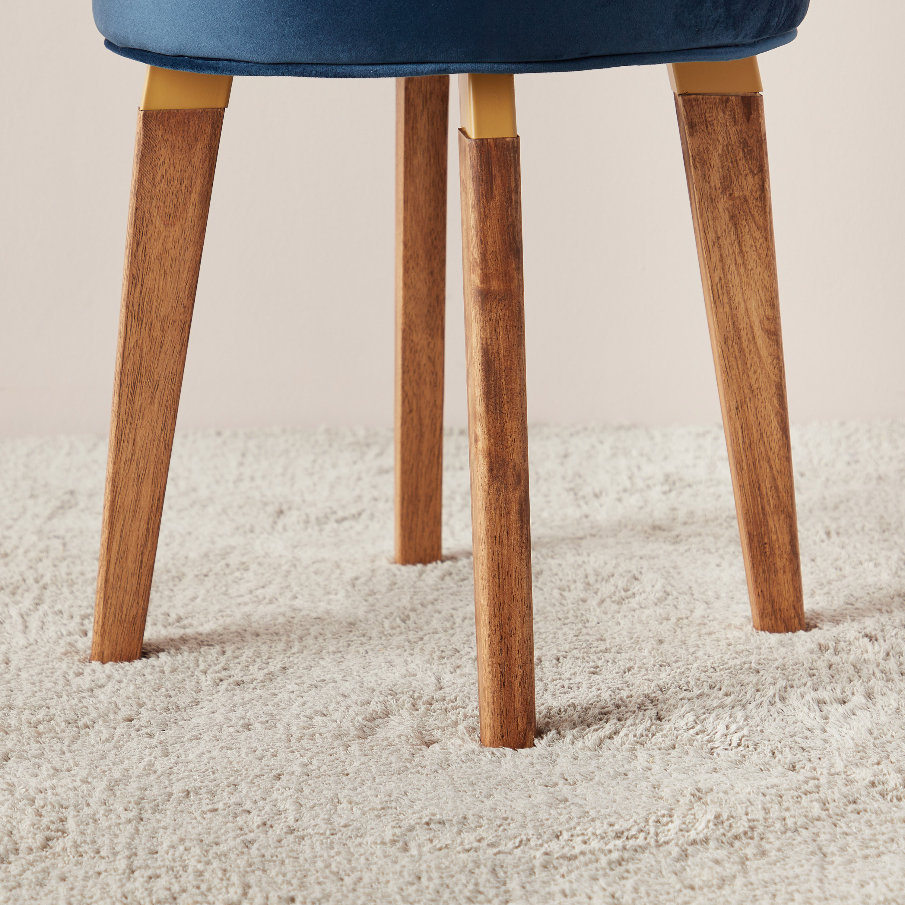 Upholstered Velvet Stool - 40x40x45 cms-furniture-diningroom-chairsandbenches-image-5