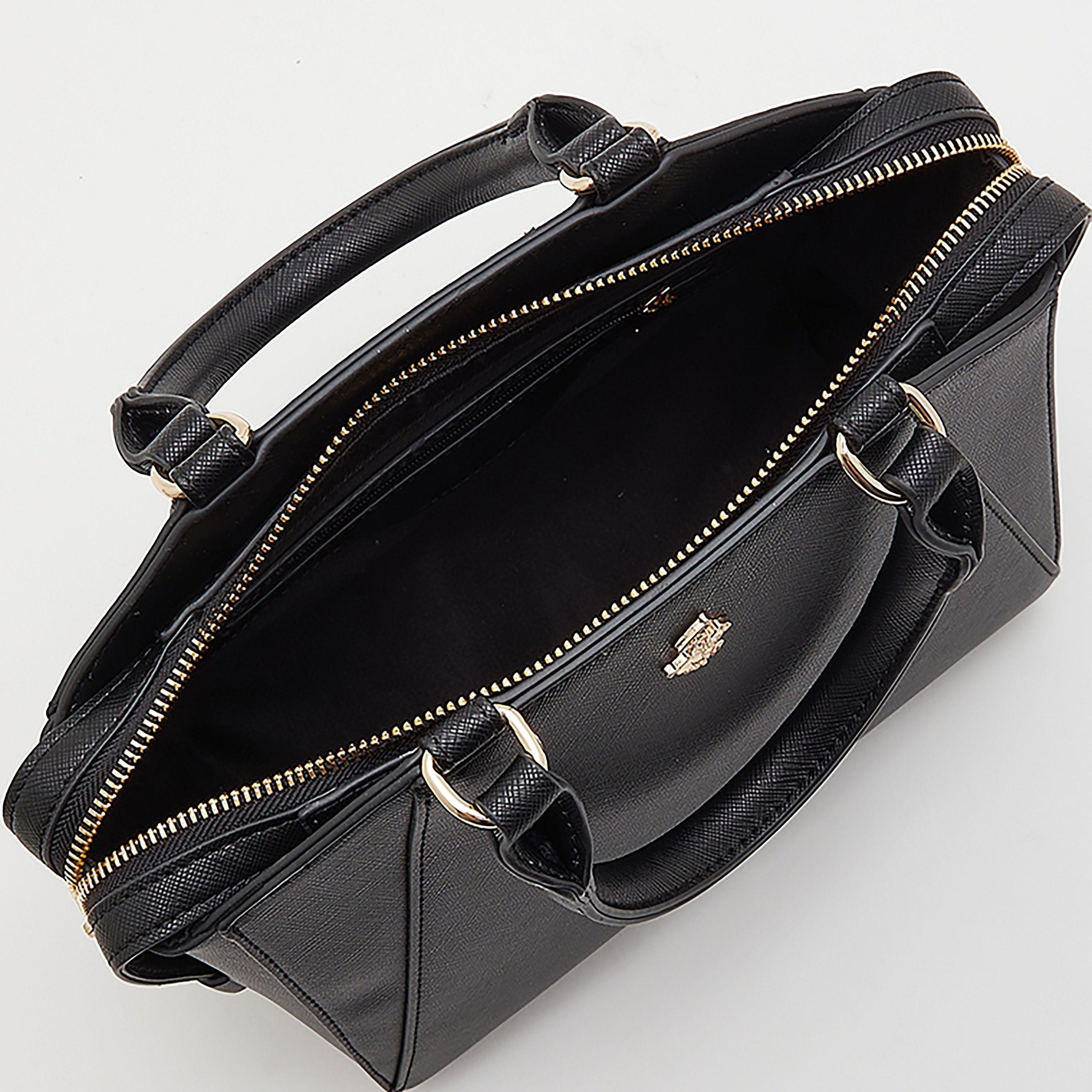 حقيبة بيفرلي هيلز بولو كلوب منسوجة مع سحاب للإغلاق باللون الأسود-women-bagsandwallets-handbags-image-4