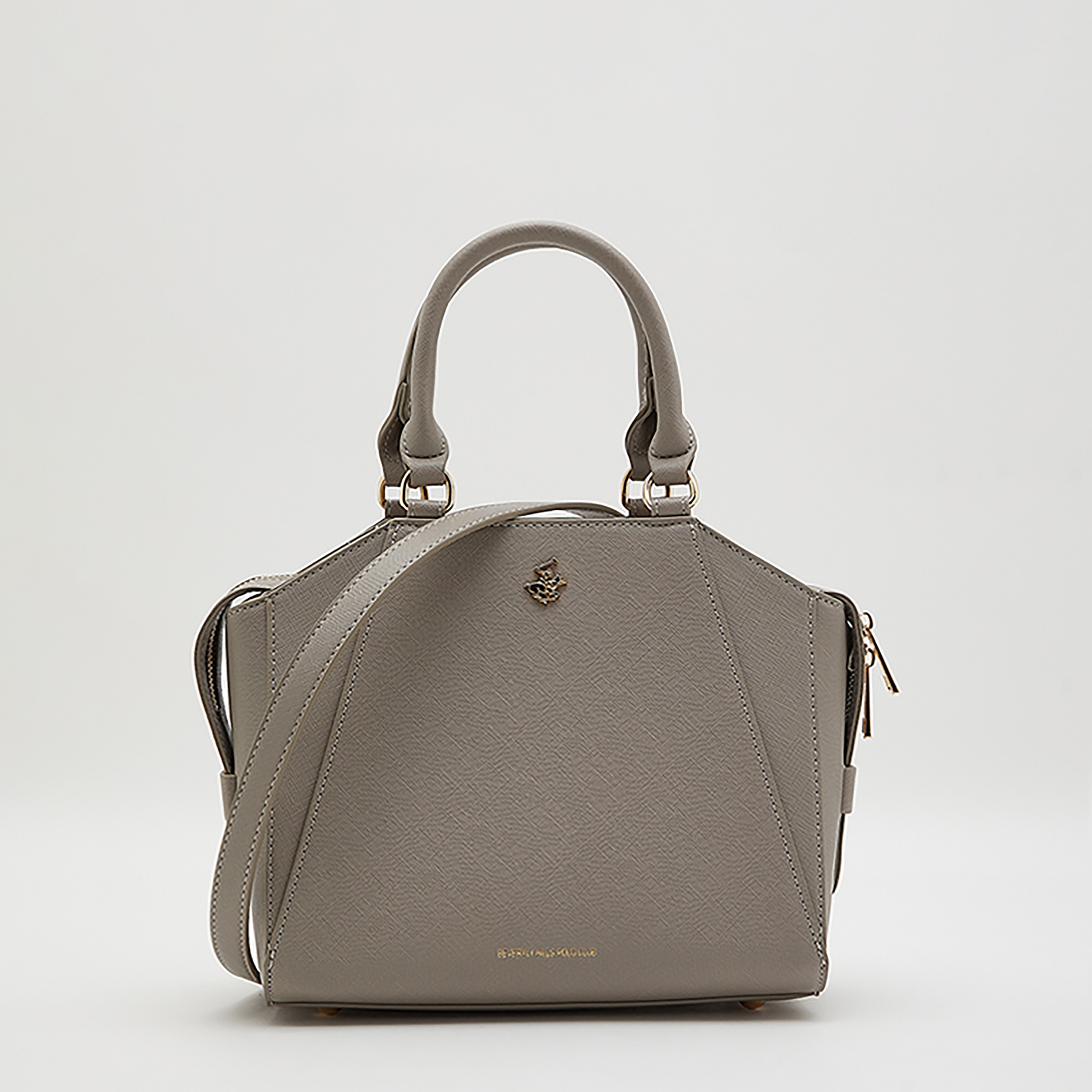 حقيبة بيفرلي هيلز بولو كلوب منسوجة مع سحاب للإغلاق باللون الأسود-women-bagsandwallets-handbags-image-5
