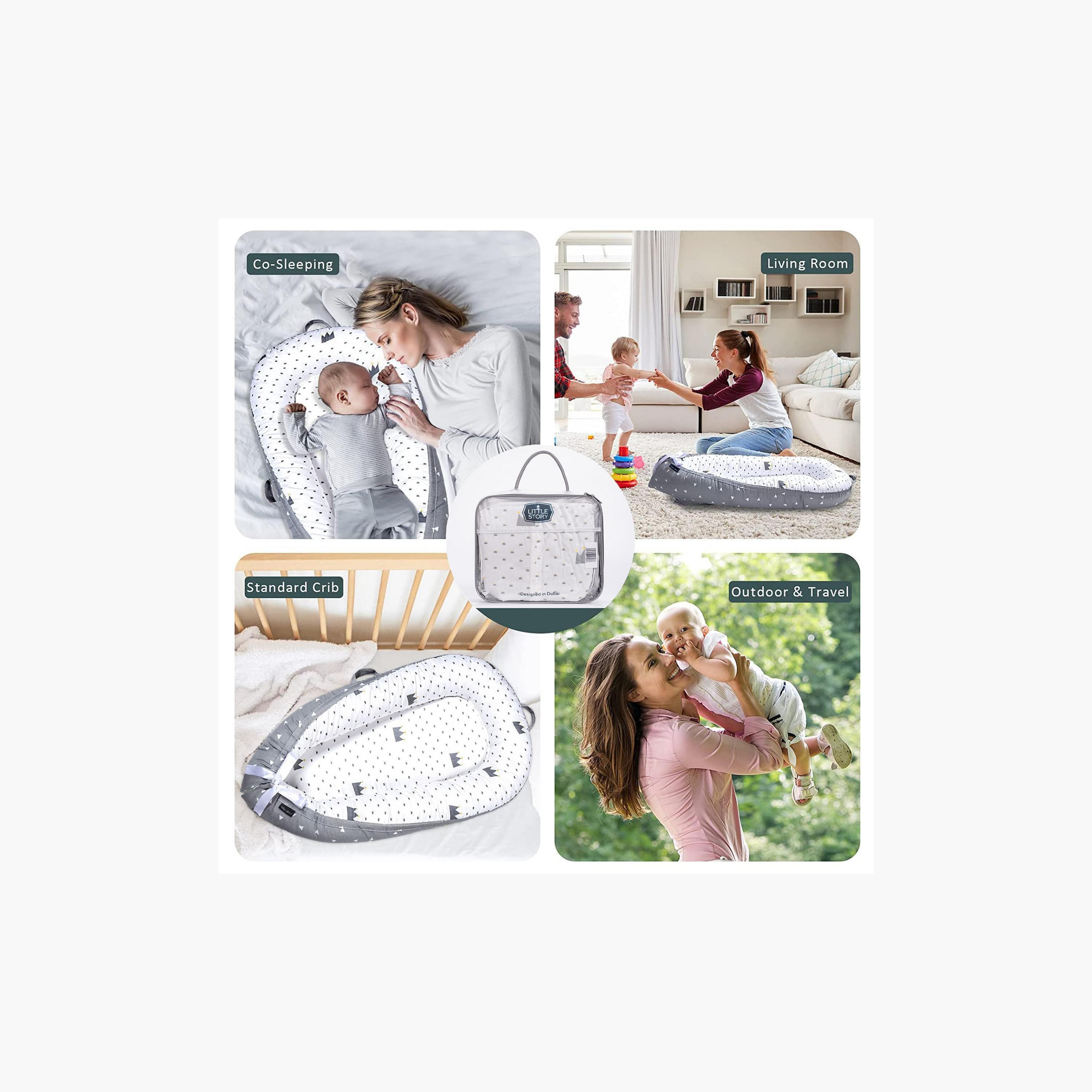 سرير حديثي الولادة محشو بالألياف بطبعات تاج من ليتل ستوري-baby-nursery-furniture-cribsandbeds-cribaccessories-image-4