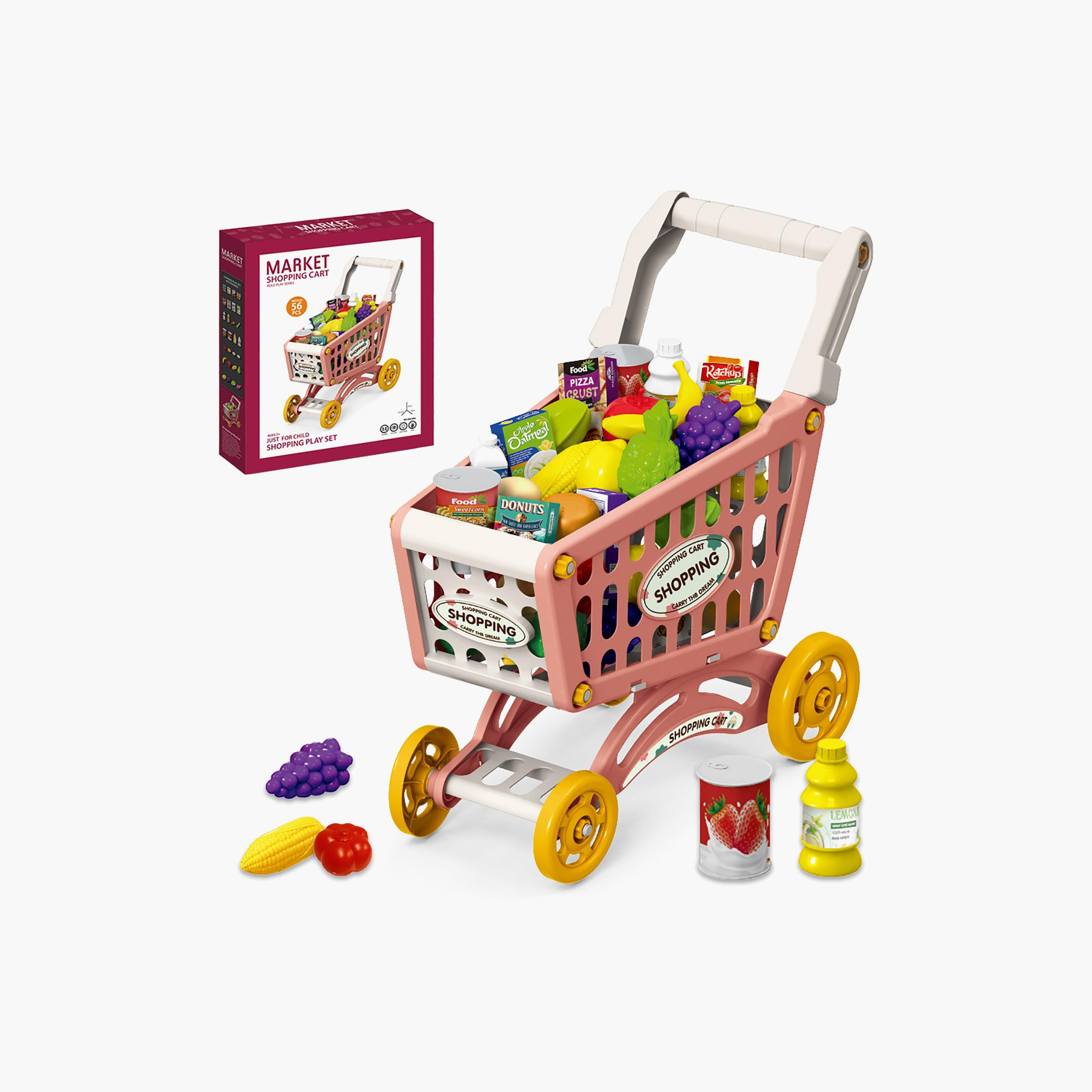 Little Story 56-Piece Role Play Market Shopping Cart Toy Set-toys-roleplay-supermarketandshoppingsets-image-1