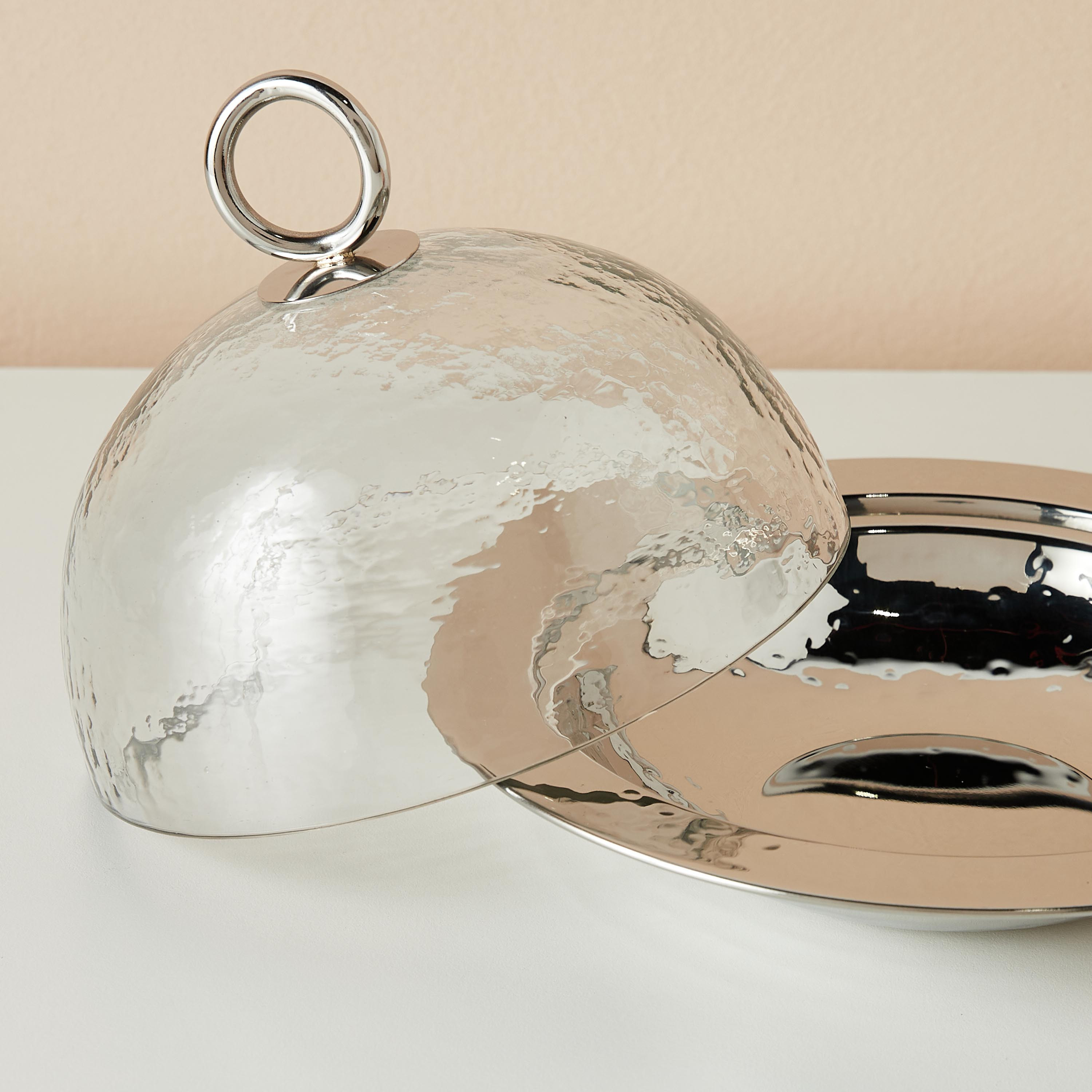 Metal Bowl with Glass Dome - 21x14 cms-household-dining-dinnerware-bowls-image-4