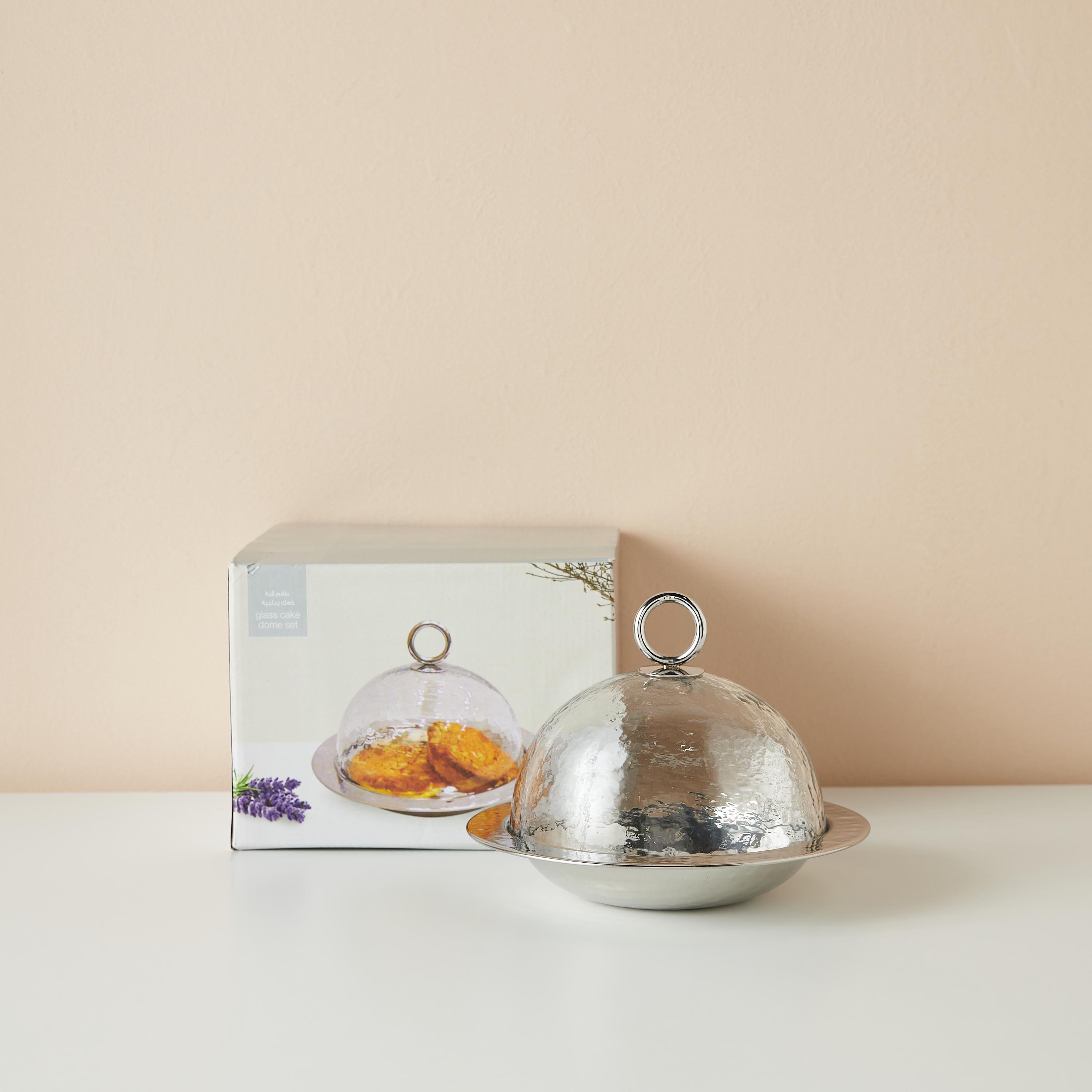 Metal Bowl with Glass Dome - 21x14 cms-household-dining-dinnerware-bowls-image-5