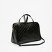 Elle Textured Duffel Bag with Zip Closure and Detachable Strap-Duffle Bags-thumbnailMobile-1