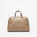 Elle Textured Duffel Bag with Zip Closure and Detachable Strap-Duffle Bags-thumbnail-0