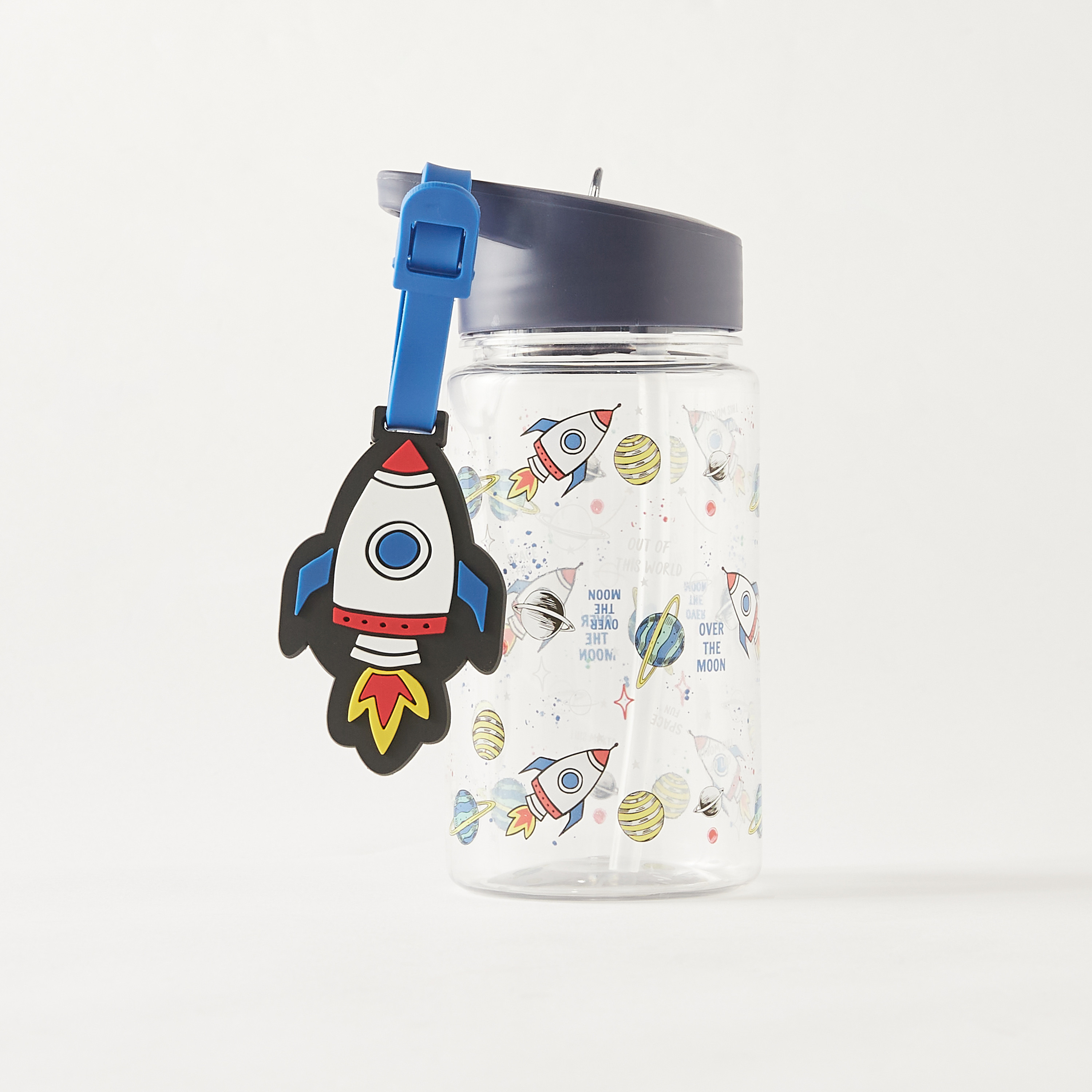 Manna Rocket Print Sipper Water Bottle with Tag - 444 ml-school-waterbottles-image-1