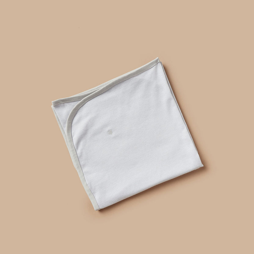 Juniors Striped Receiving Blanket - 70x70 cm-Receiving Blankets-image-0