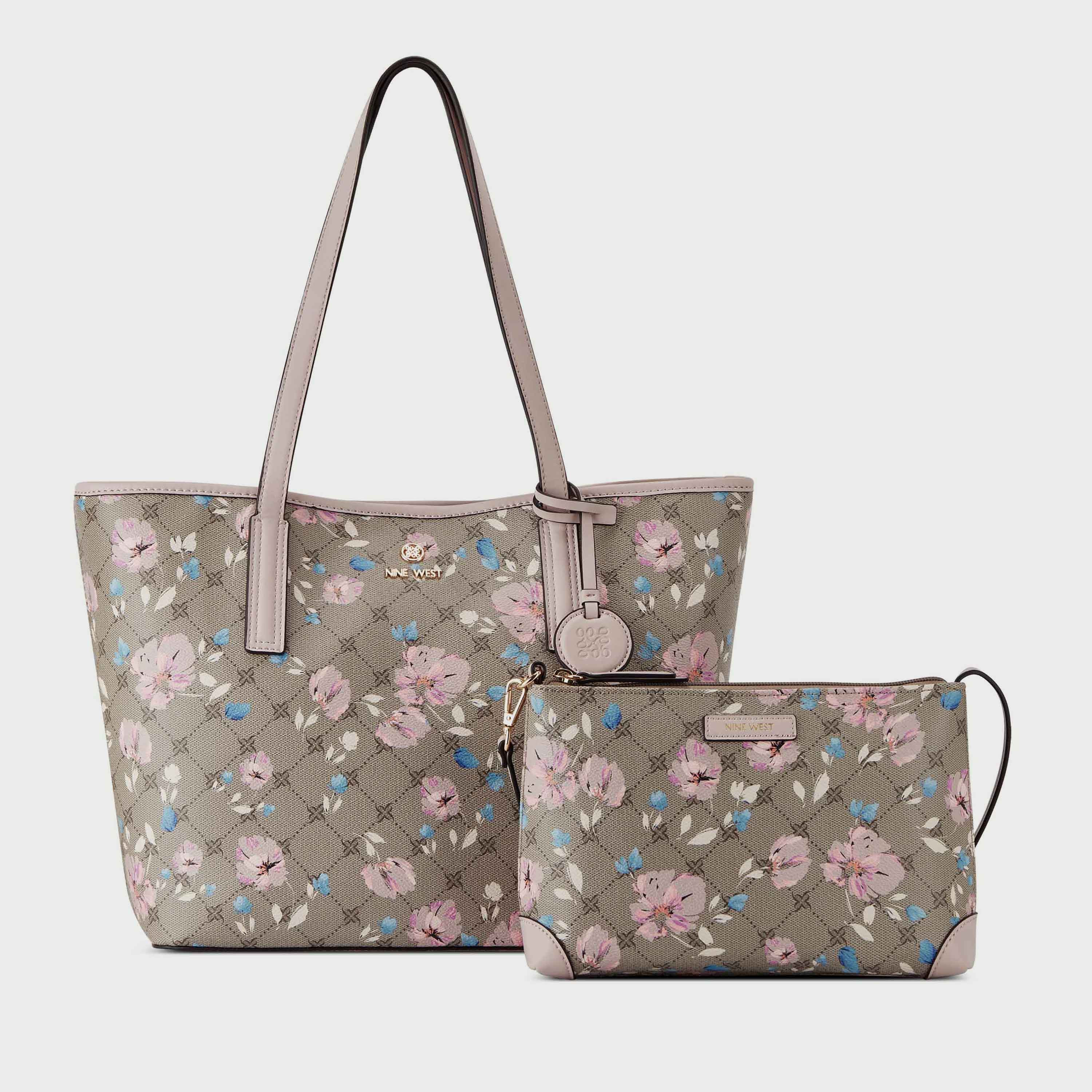 Buy Women s Nine West Delaine Floral Tote Bag with Zip Closure in Multicolour Online Centrepoint Qatar