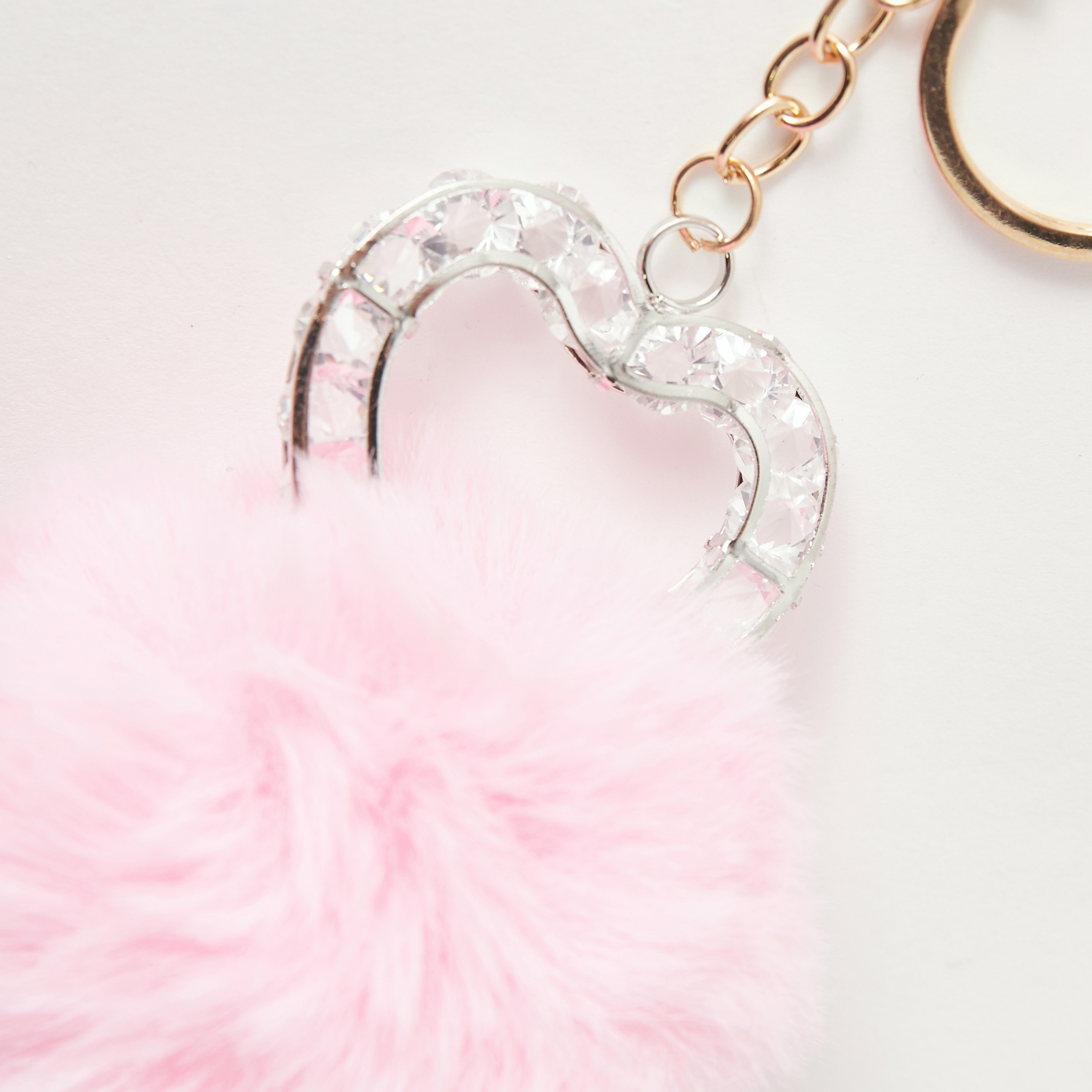 Embellished Heart Keychain with Pom Pom and Hook-girls-accessories-keyringsandbagcharms-image-4