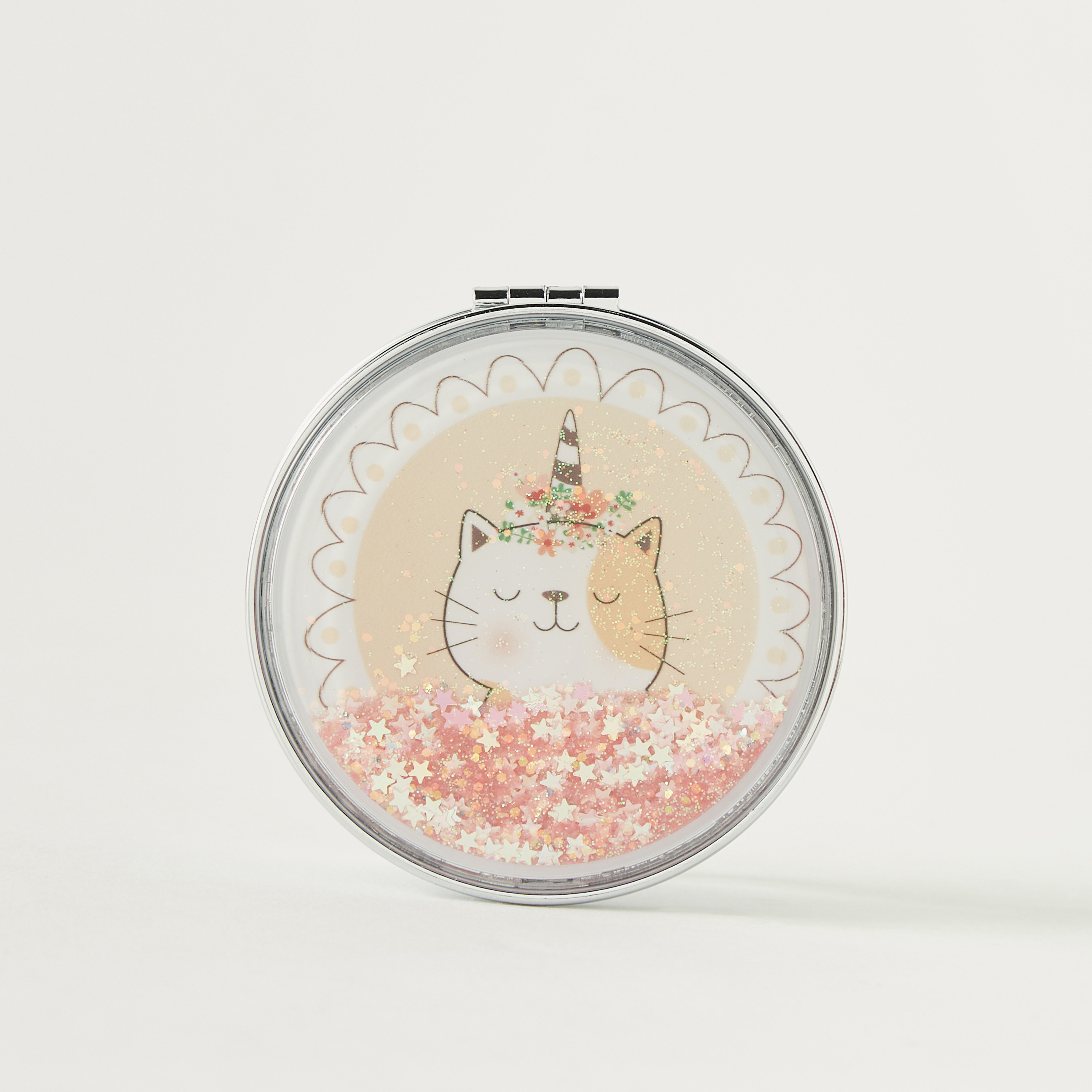 Embellished Cat Print Compact Mirror-girls-accessories-keyringsandbagcharms-image-1