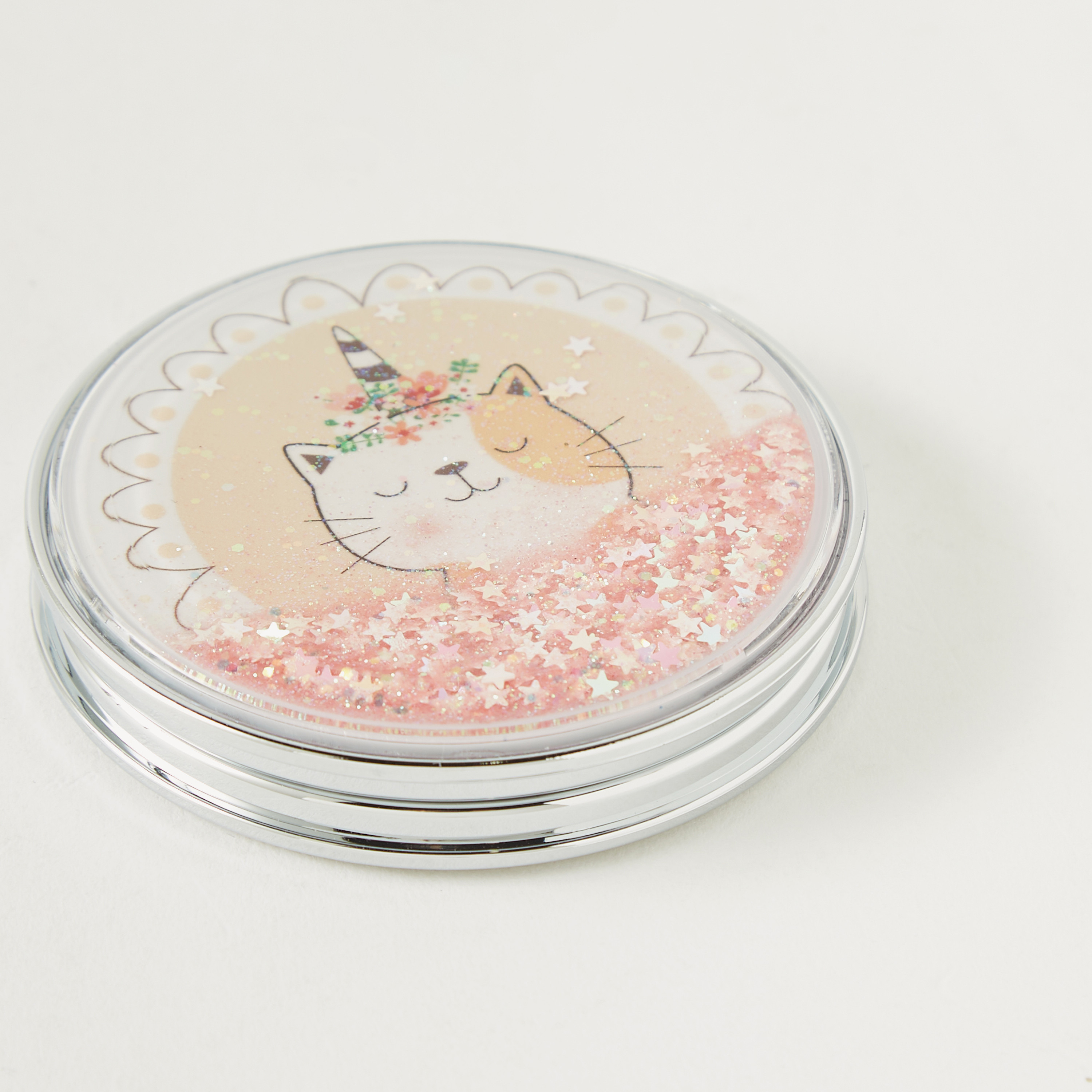 Embellished Cat Print Compact Mirror-girls-accessories-keyringsandbagcharms-image-3