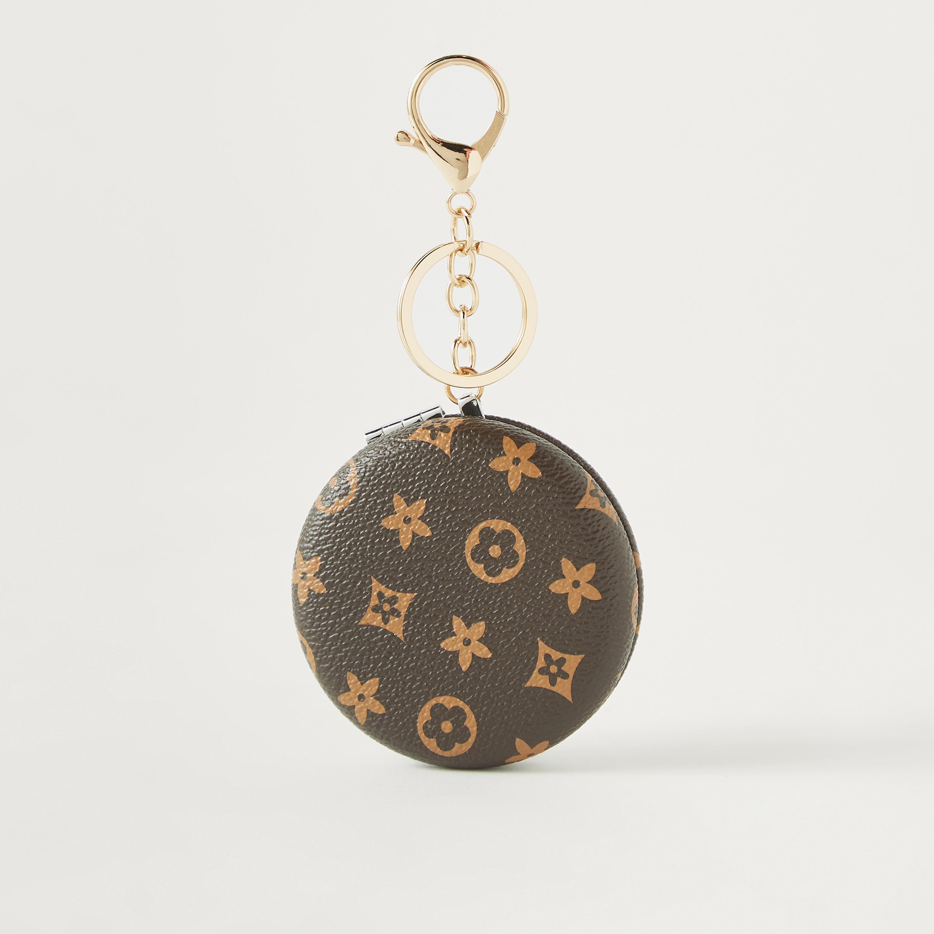 Printed Compact Mirror Keychain with Hook-girls-accessories-keyringsandbagcharms-image-1