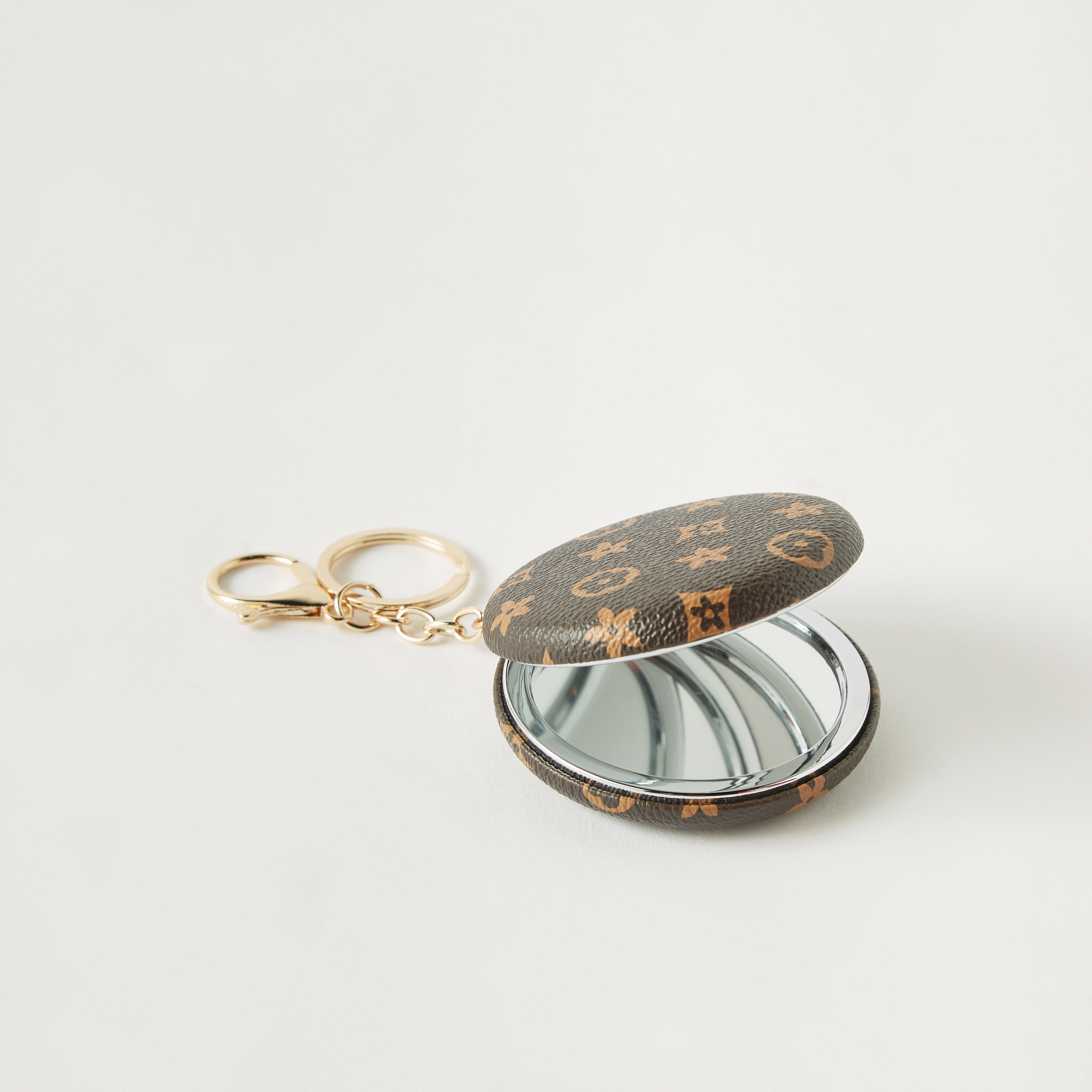 Printed Compact Mirror Keychain with Hook-girls-accessories-keyringsandbagcharms-image-2