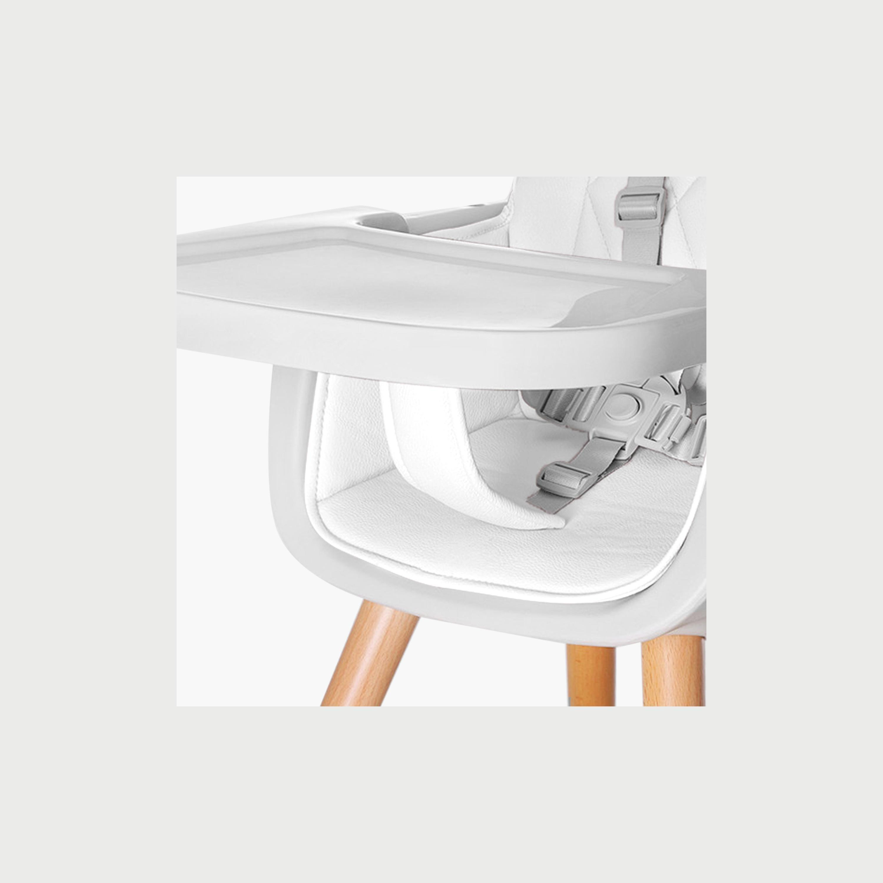 Teknum Premium Dual Height Wooden High Chair - White-baby-feeding-highchairsandboosters-image-4