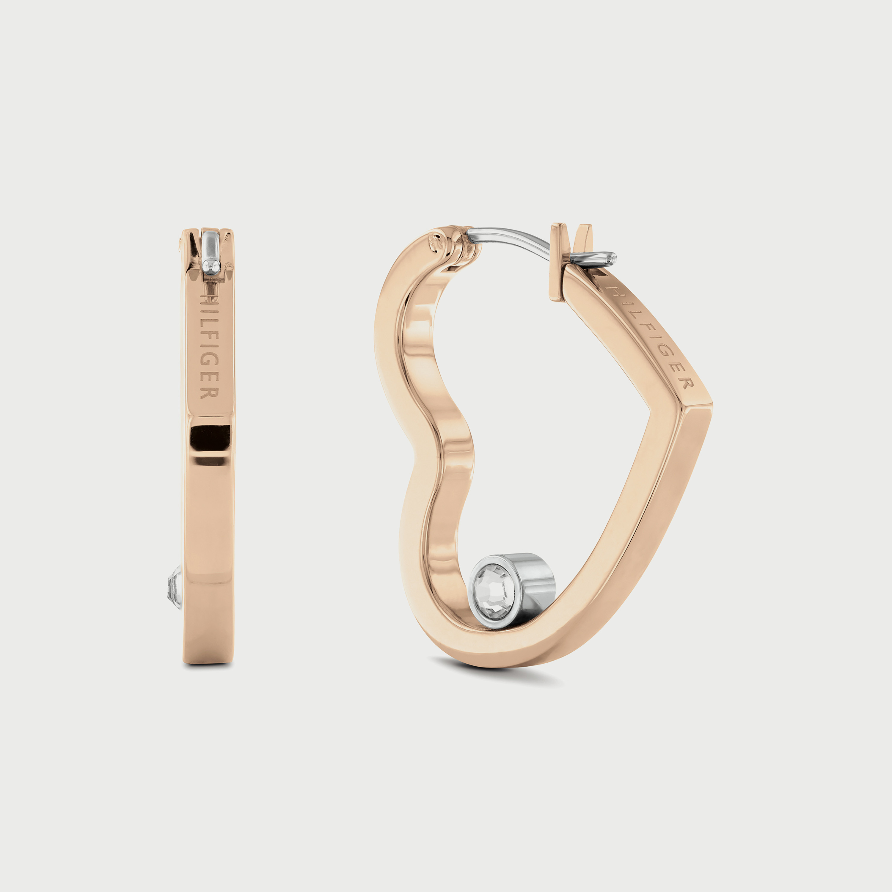 أقراط متدلية من الستانلس ستيل الذهبي الوردي للنساء من تومي هيلفجر-women-watchesandjewellery-jewellery-earrings-image-1