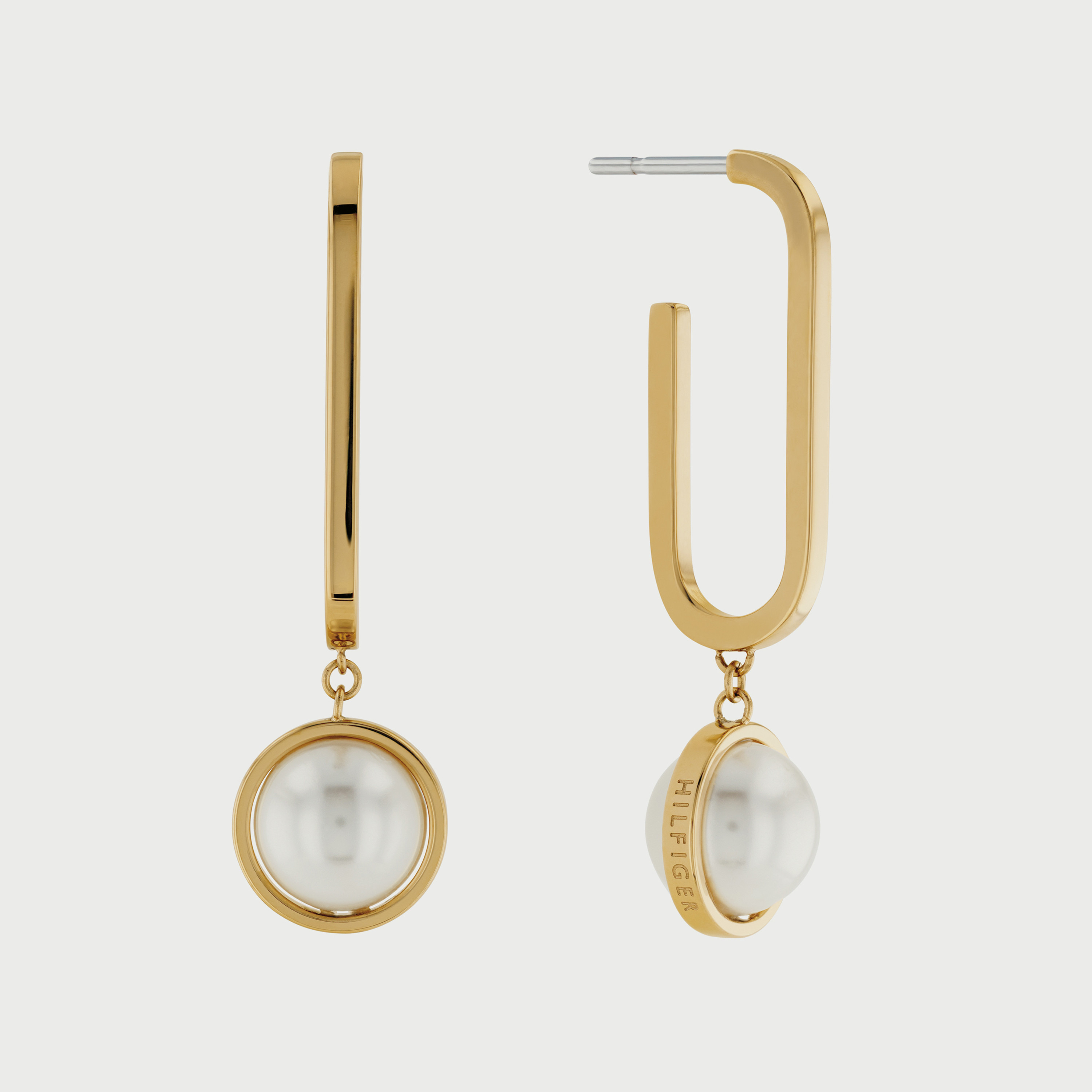 Tommy Hilfiger Women's Gold & White Stainless Steel & Pearl Drop Earrings-women-watchesandjewellery-jewellery-earrings-image-1