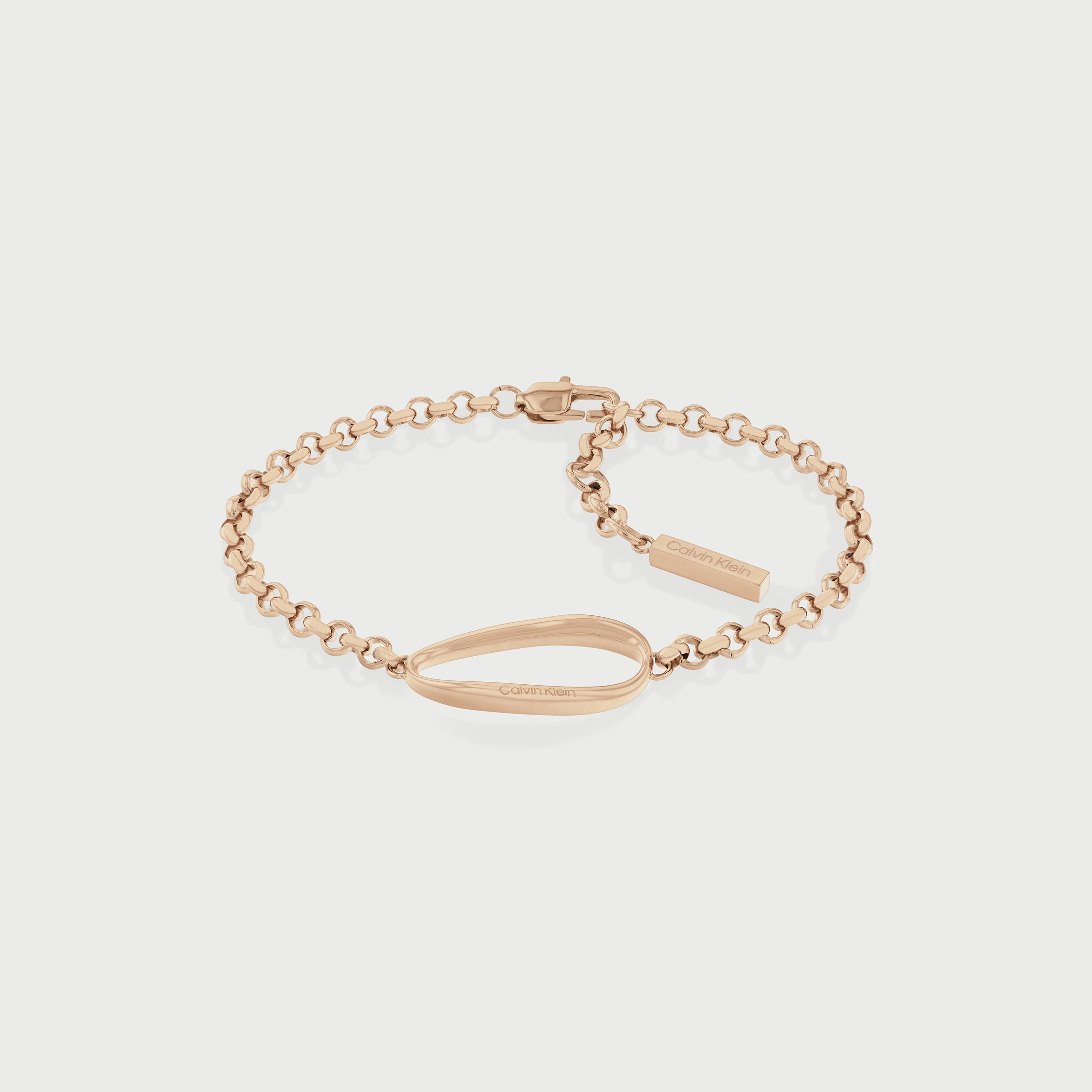 سوار بتصميم حلقات للنساء من الستانلس ستيل بلون الذهب الوردي من كالفن كلاين-women-watchesandjewellery-jewellery-banglesandbracelets-image-1