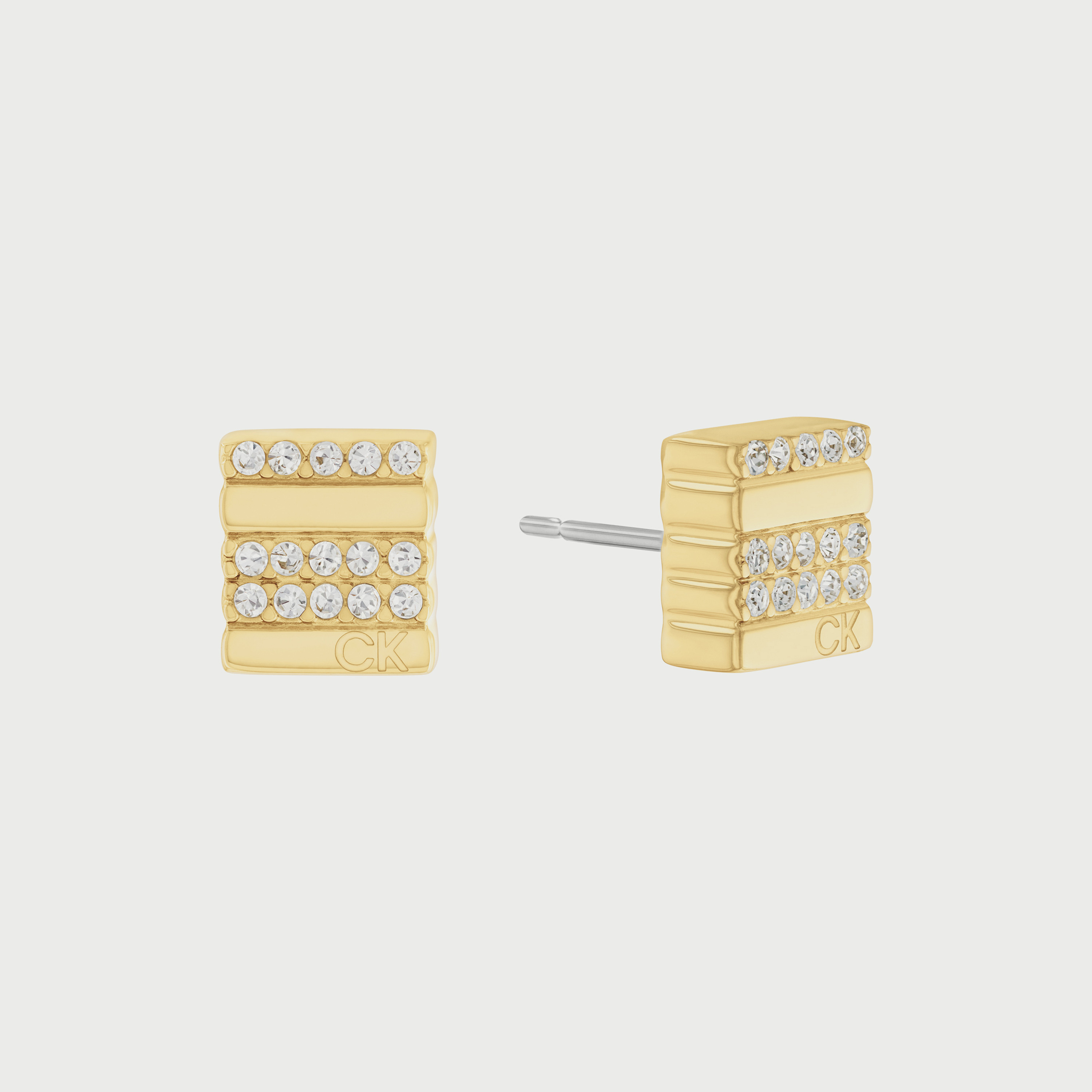 Calvin Klein Women's Gold Stainless Steel Stud Earrings-women-watchesandjewellery-jewellery-earrings-image-1