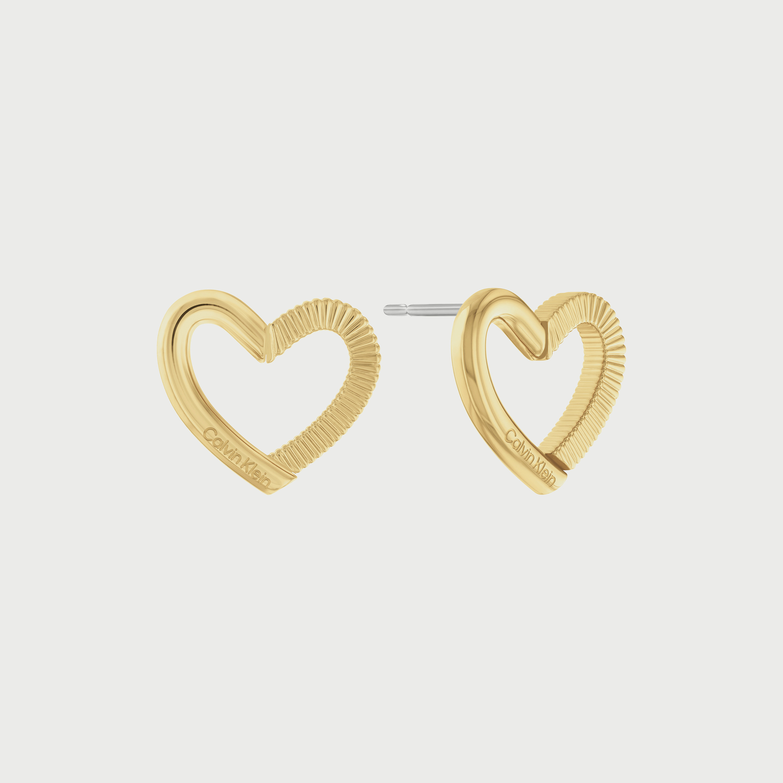 اقراط مرصعة للنساء من الستانلس ستيل بلون الذهب من كالفن كلاين-women-watchesandjewellery-jewellery-earrings-image-1