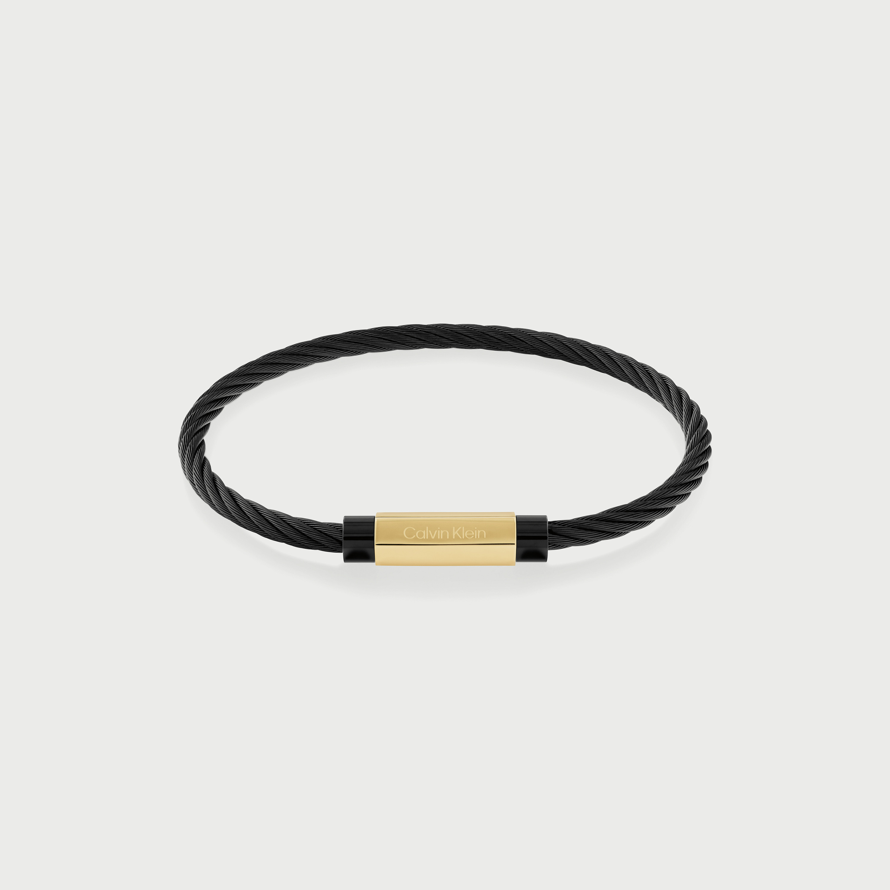 سوار من الفولاذ المقاوم للصدأ الذهبي والأسود للرجال من كالفين كلاين-men-watchesandjewellery-bracelets-image-1