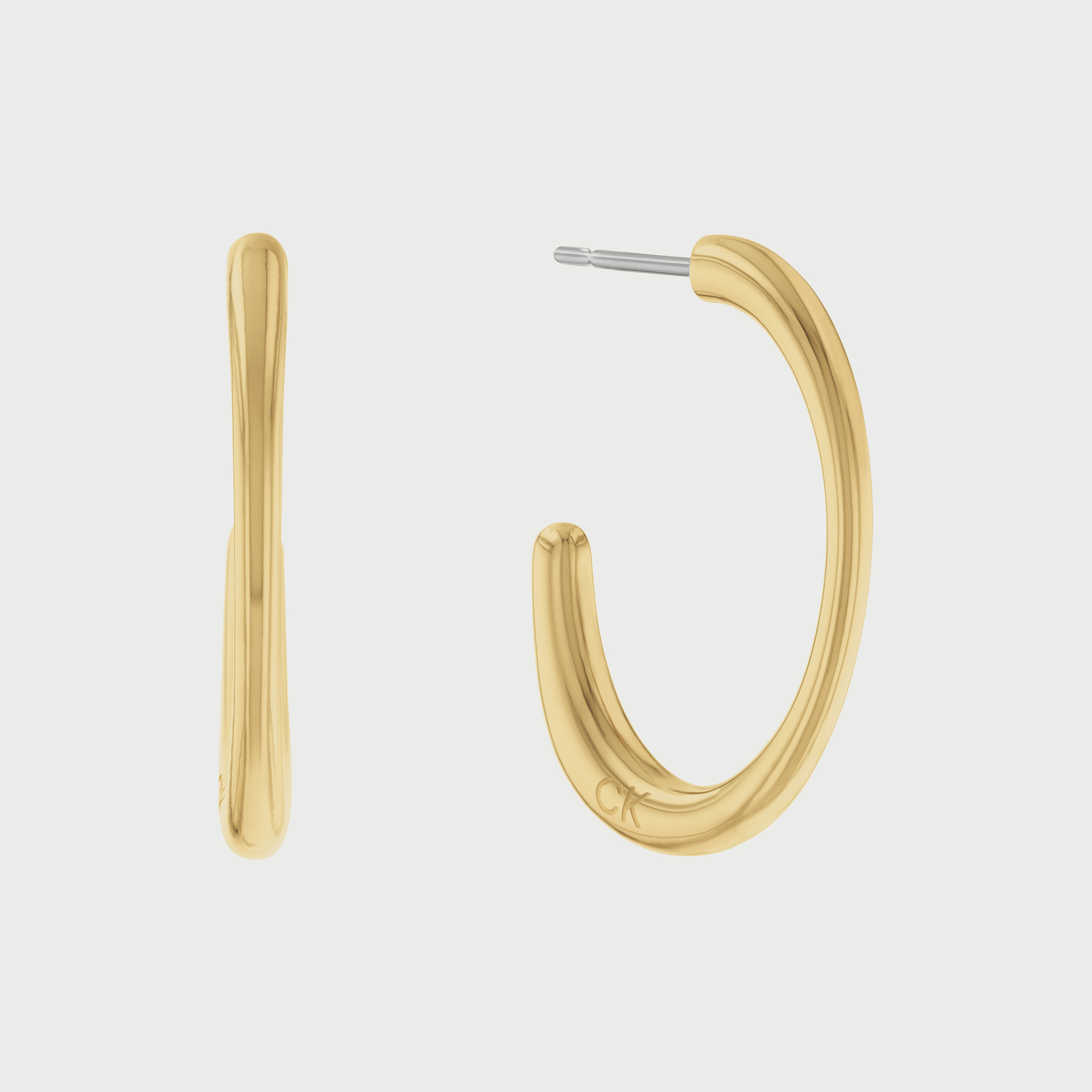 Calvin Klein Women's Gold Stainless Steel Hoops-women-watchesandjewellery-jewellery-earrings-image-1