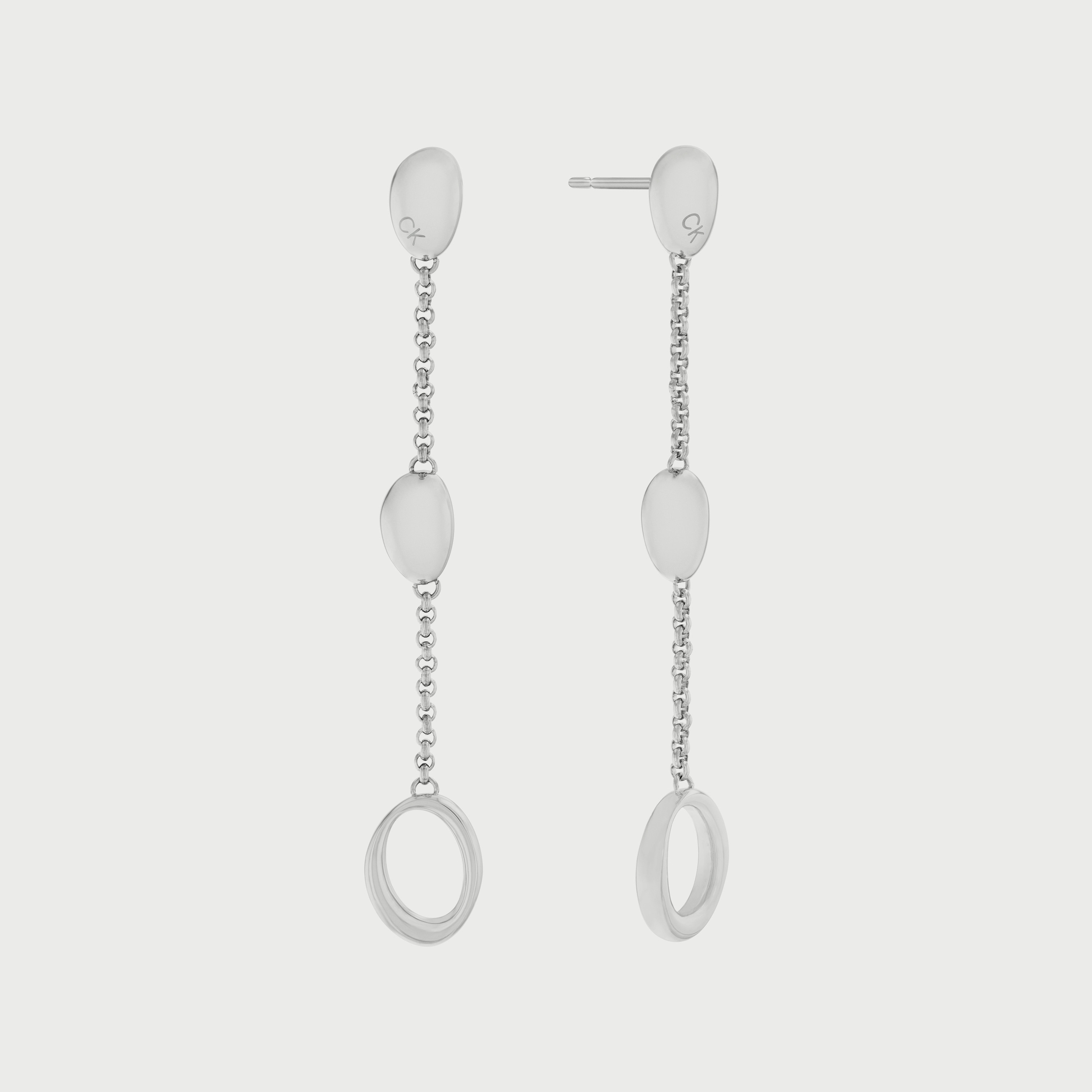 اقراط اذن متدلية من الستانلس ستيل الفضي للنساء من كالفن كلاين-women-watchesandjewellery-jewellery-earrings-image-1